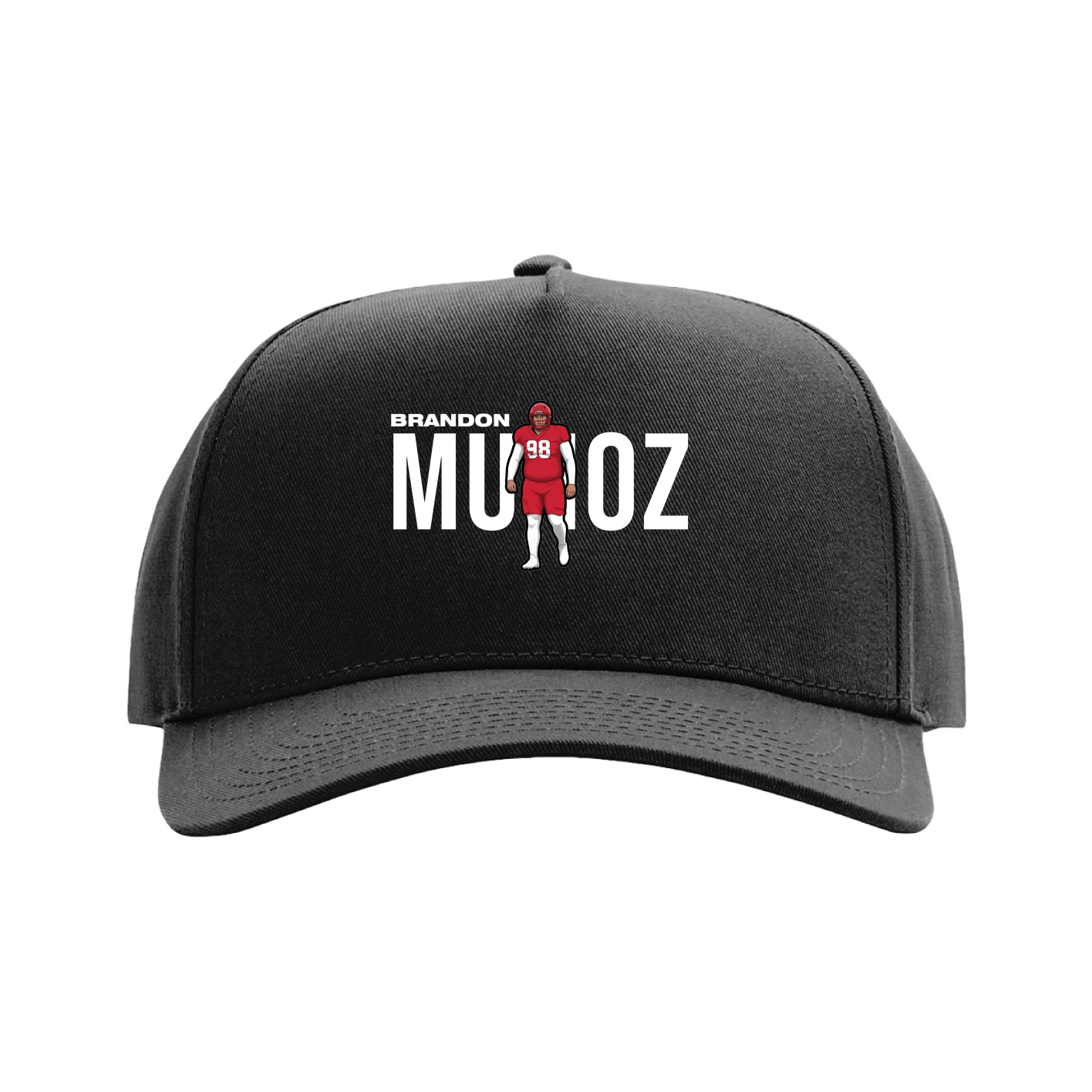 Full Fabric Five-Panel Champ Cap — Player Name in Black