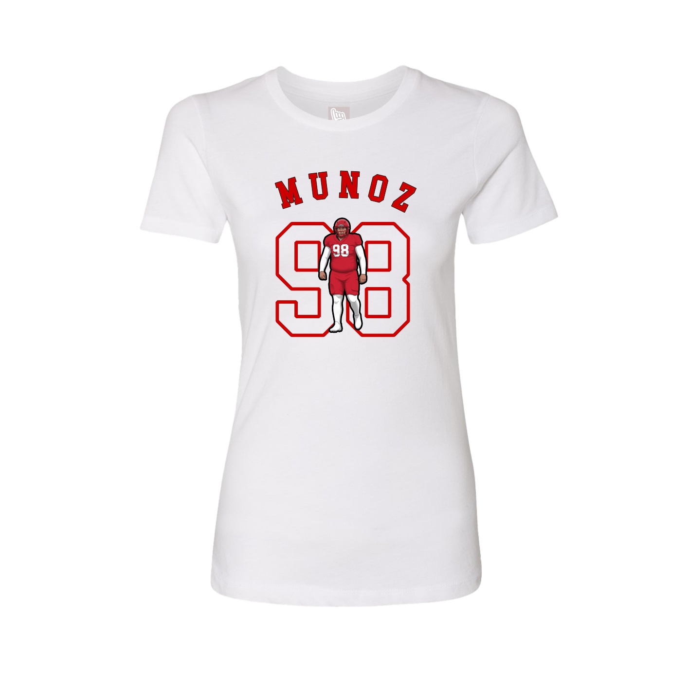 Fitted Women's Tee — Shirsey Arch in White