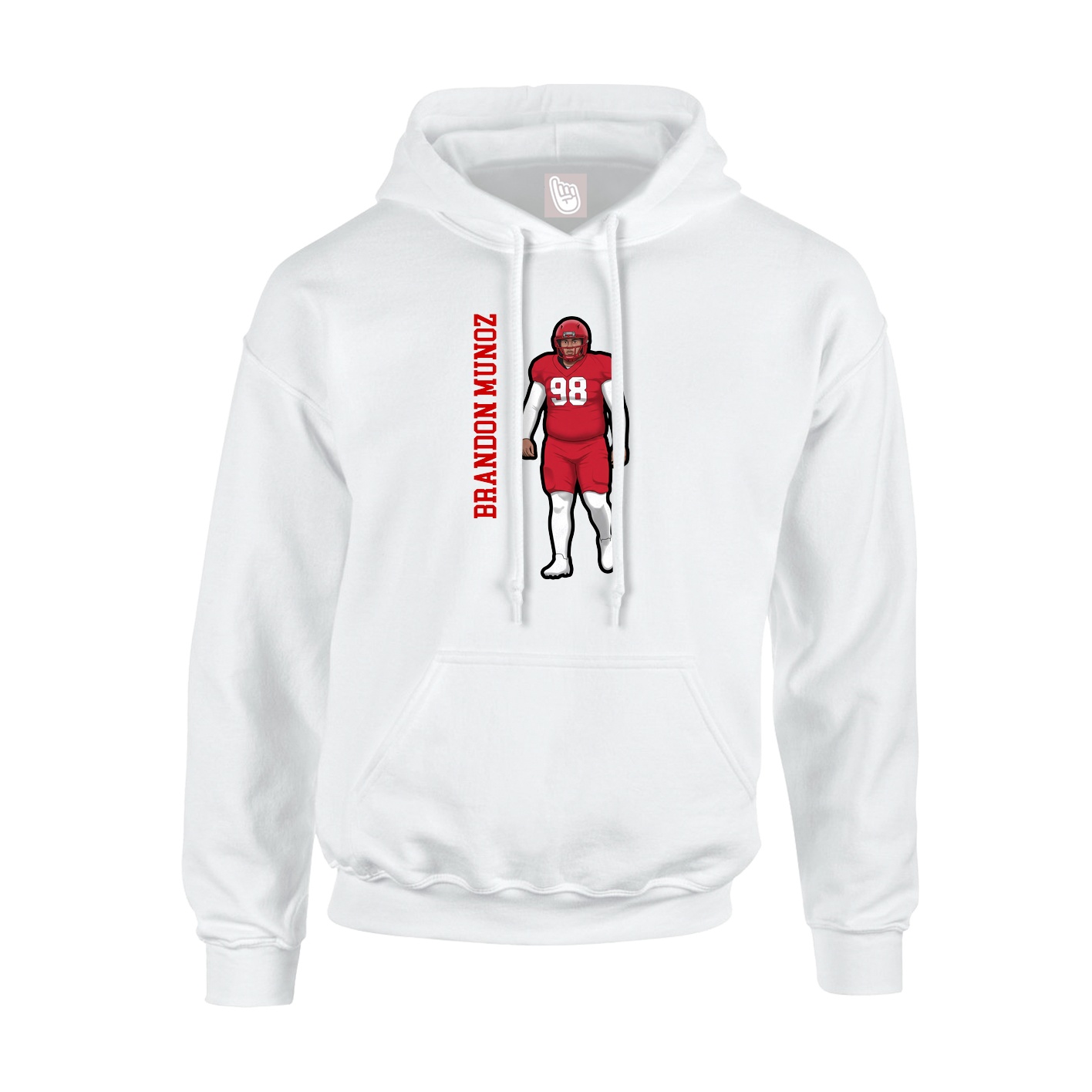 Youth Hoodie — Name Vertical in White