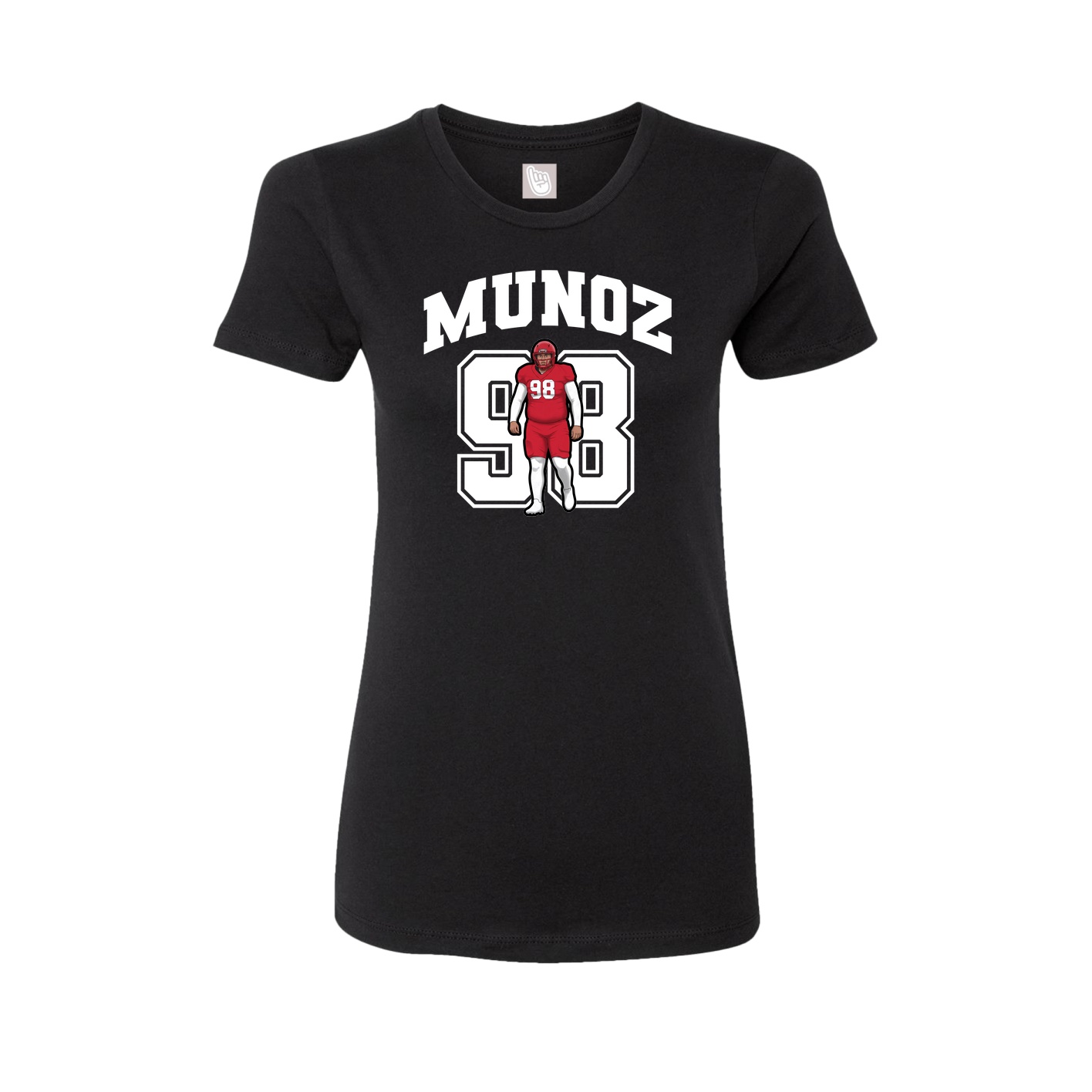Fitted Women's Tee — Number in Black