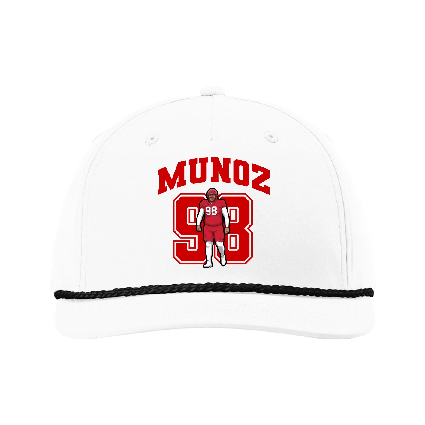 Five-Panel Classic Rope Cap — Number in White
