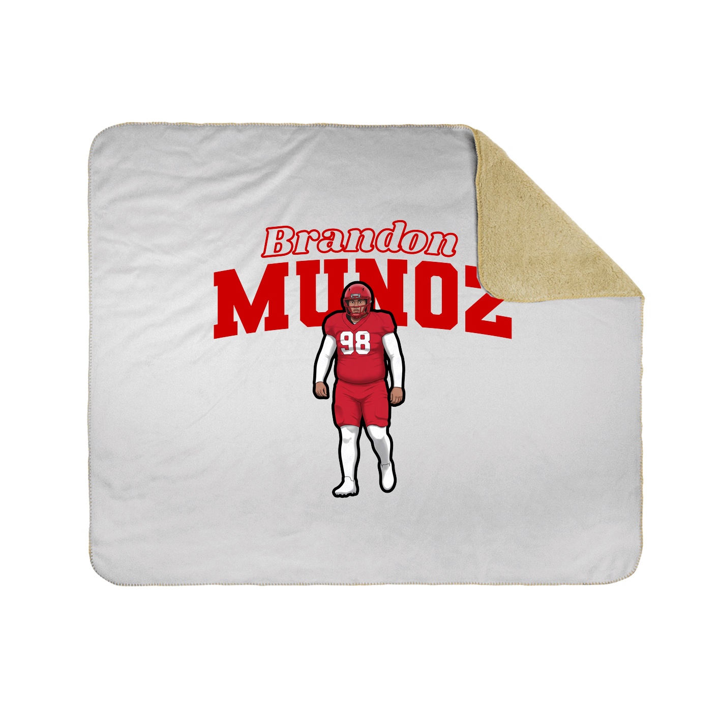 Throw Blanket — Name Arch in White