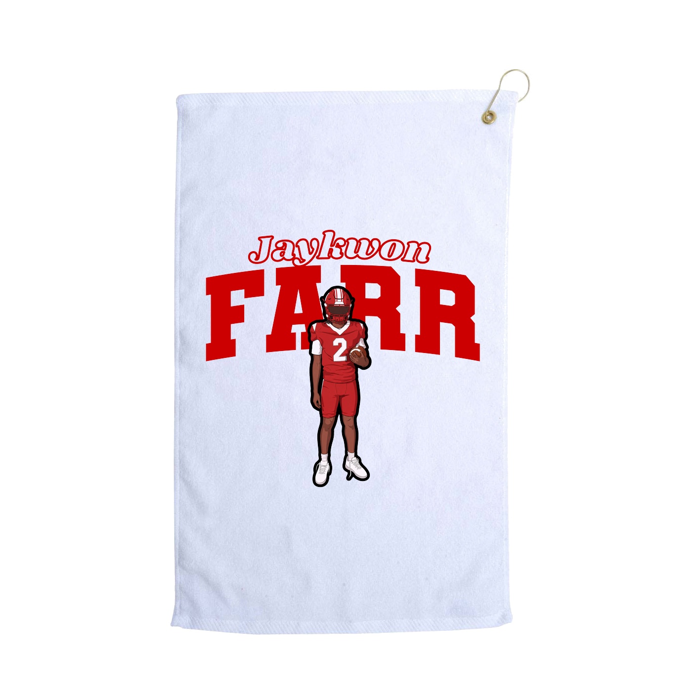 Golf Towel — Name Arch in White