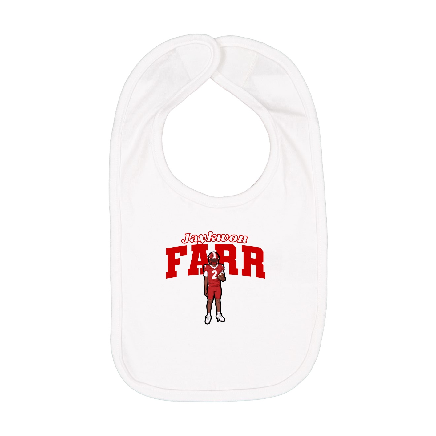 Infant Bib — Name Arch in White