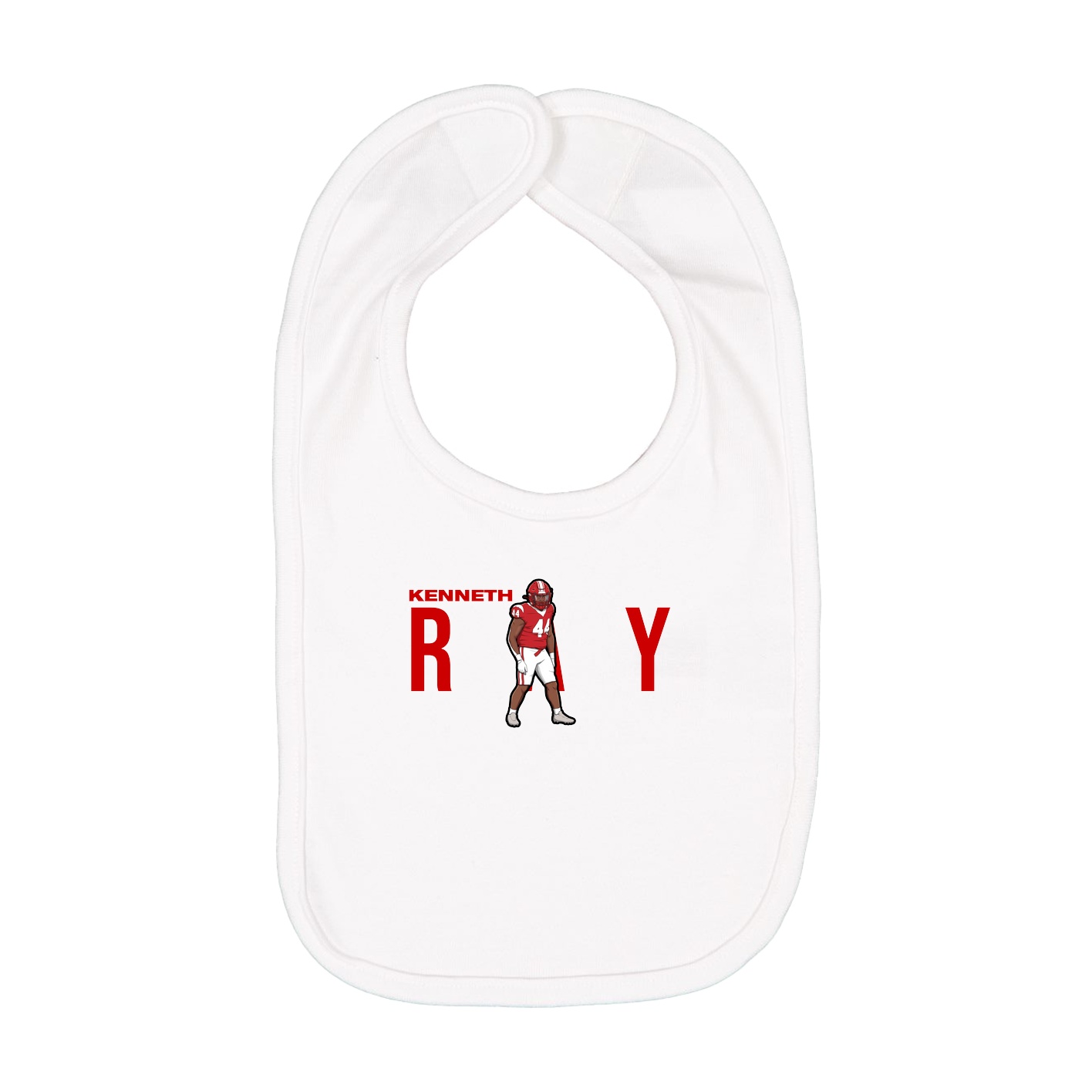 Infant Bib — Player Name in White