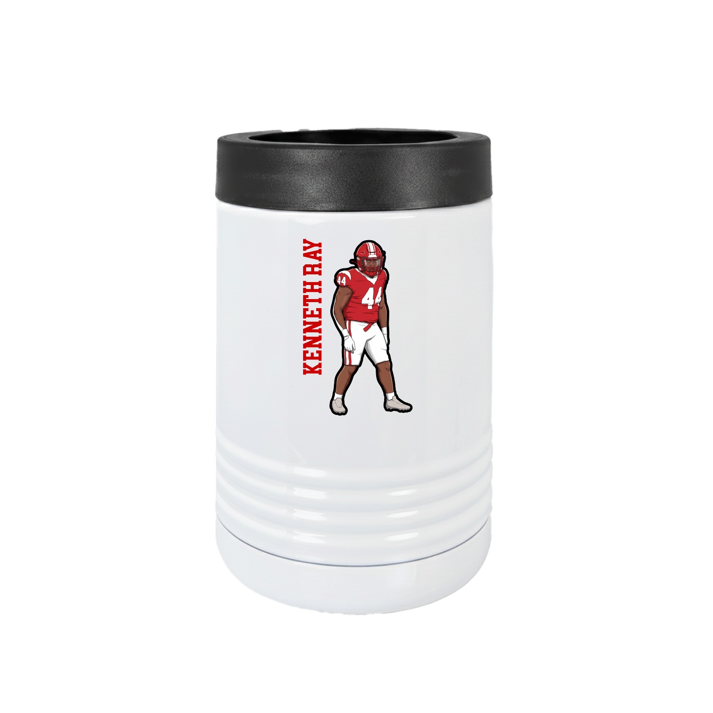 Beverage Holder — Name Vertical in White