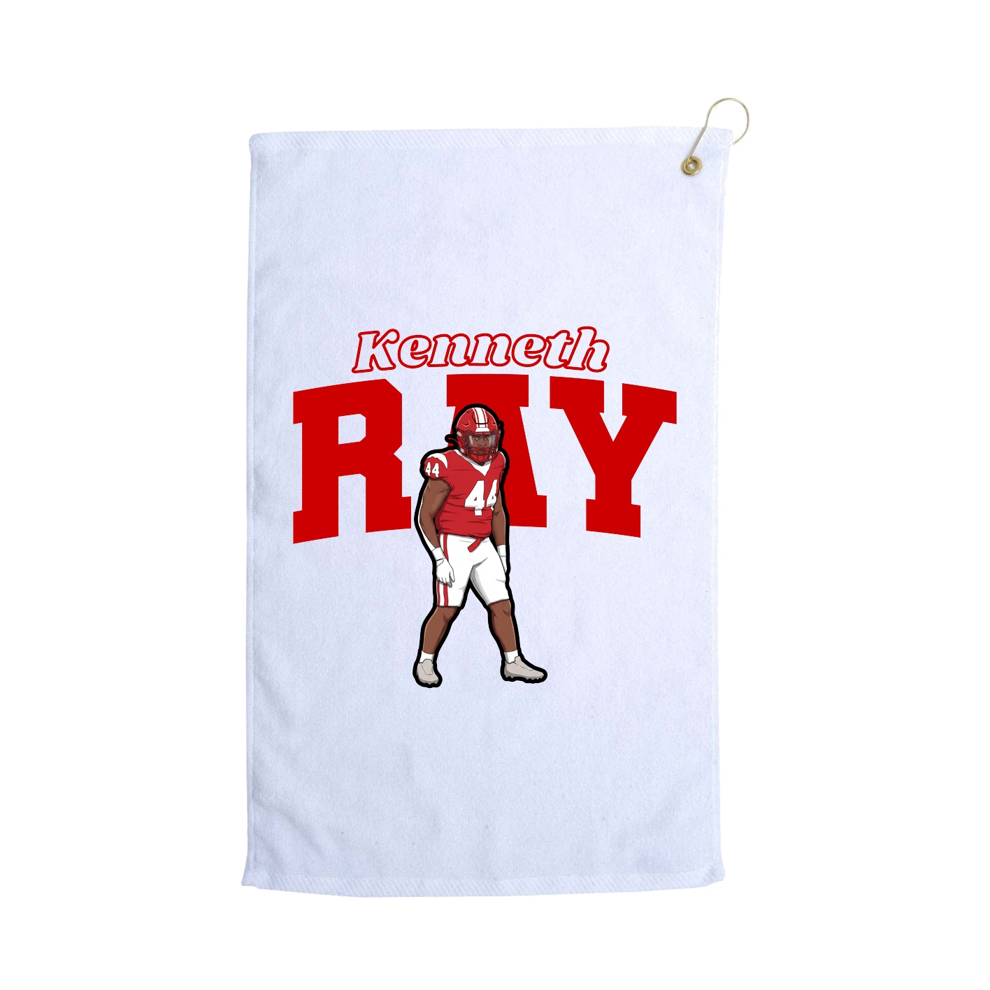 Golf Towel — Name Arch in White