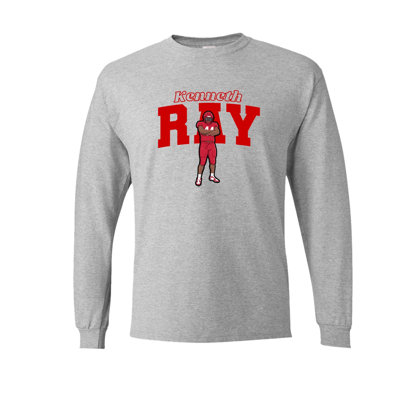 Long Sleeve Tee — Name Arch in Grey
