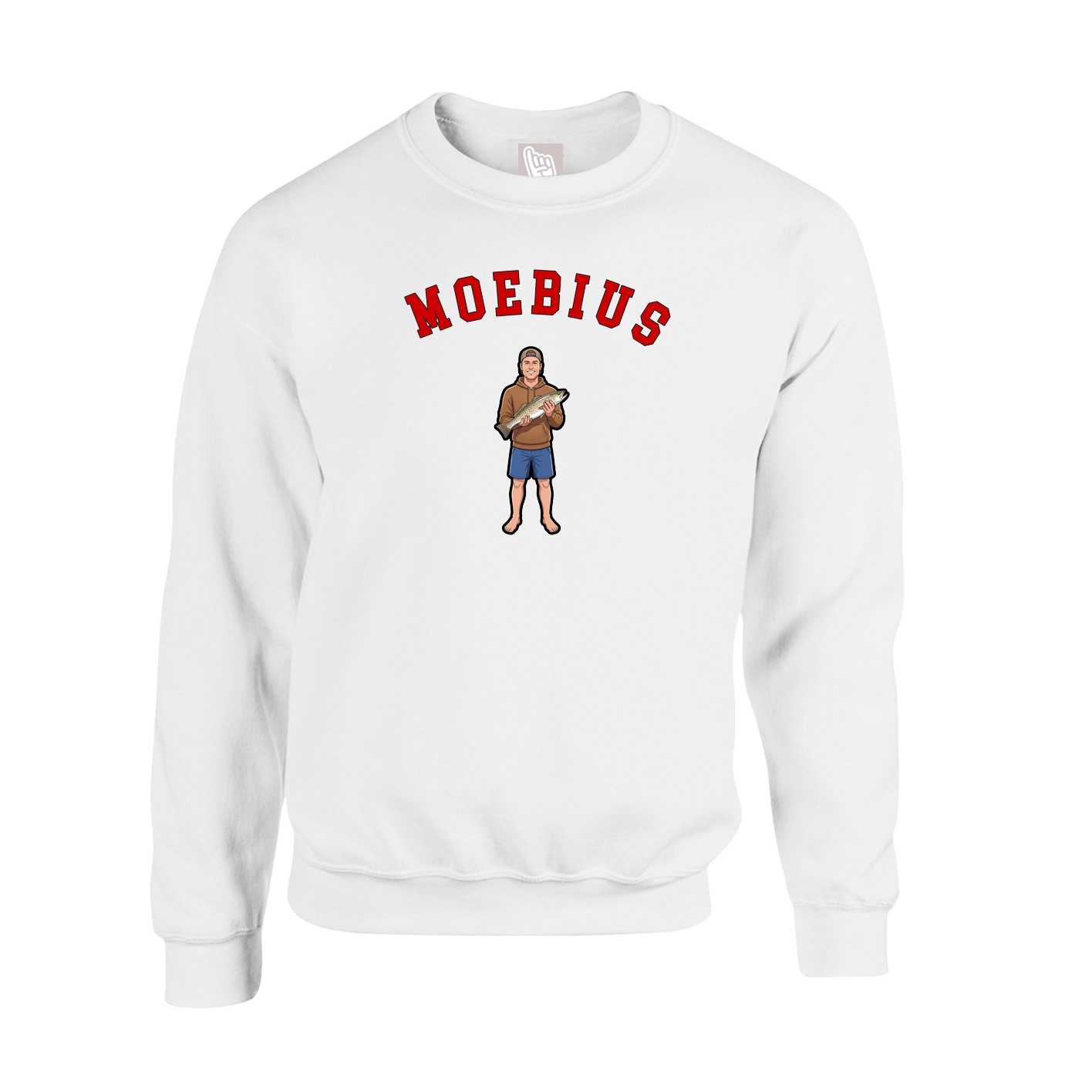 Fleece Crew — Shirsey Arch in White