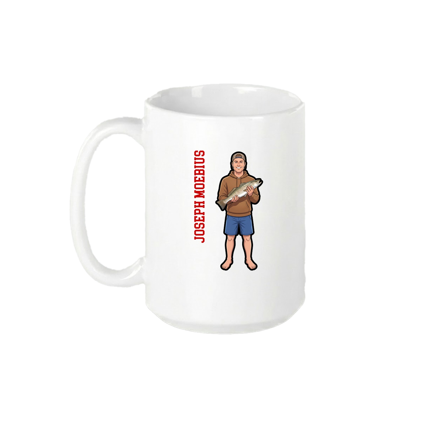 15oz Coffee Mug — Name Vertical in White