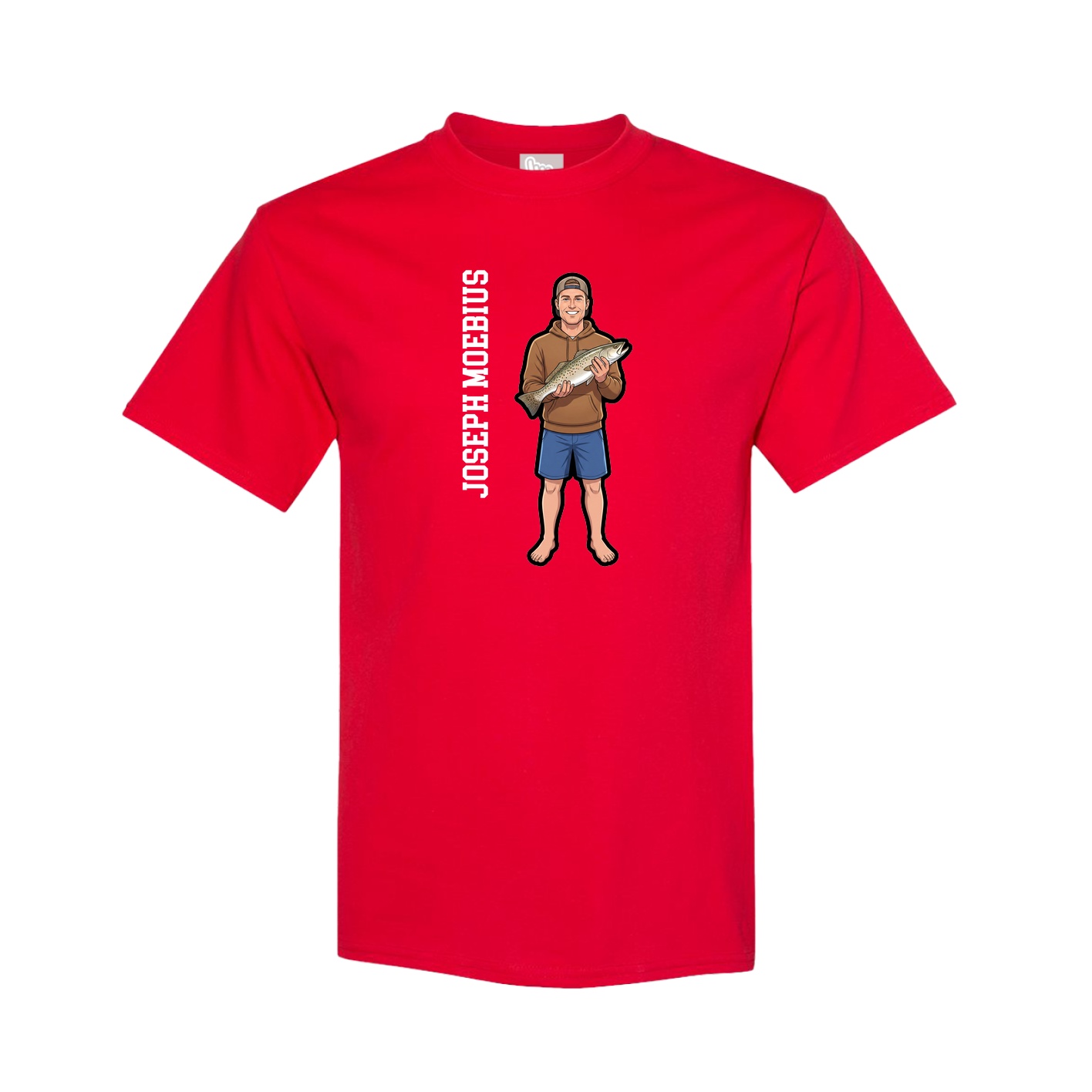 Youth Tee — Name Vertical in Red