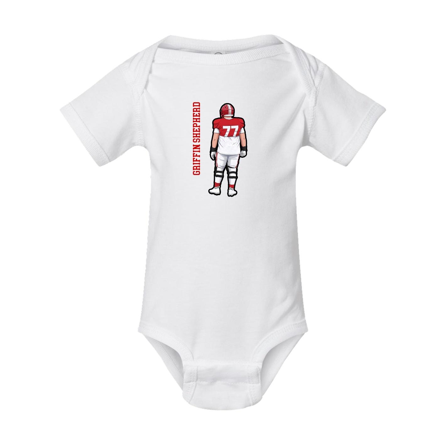 Baby Onesie — Name Vertical in White