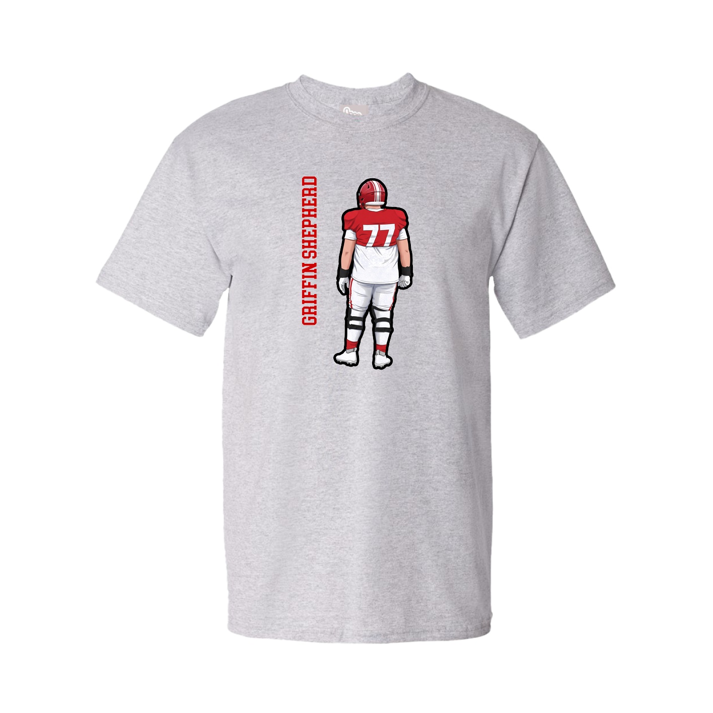 Tee — Name Vertical in Grey