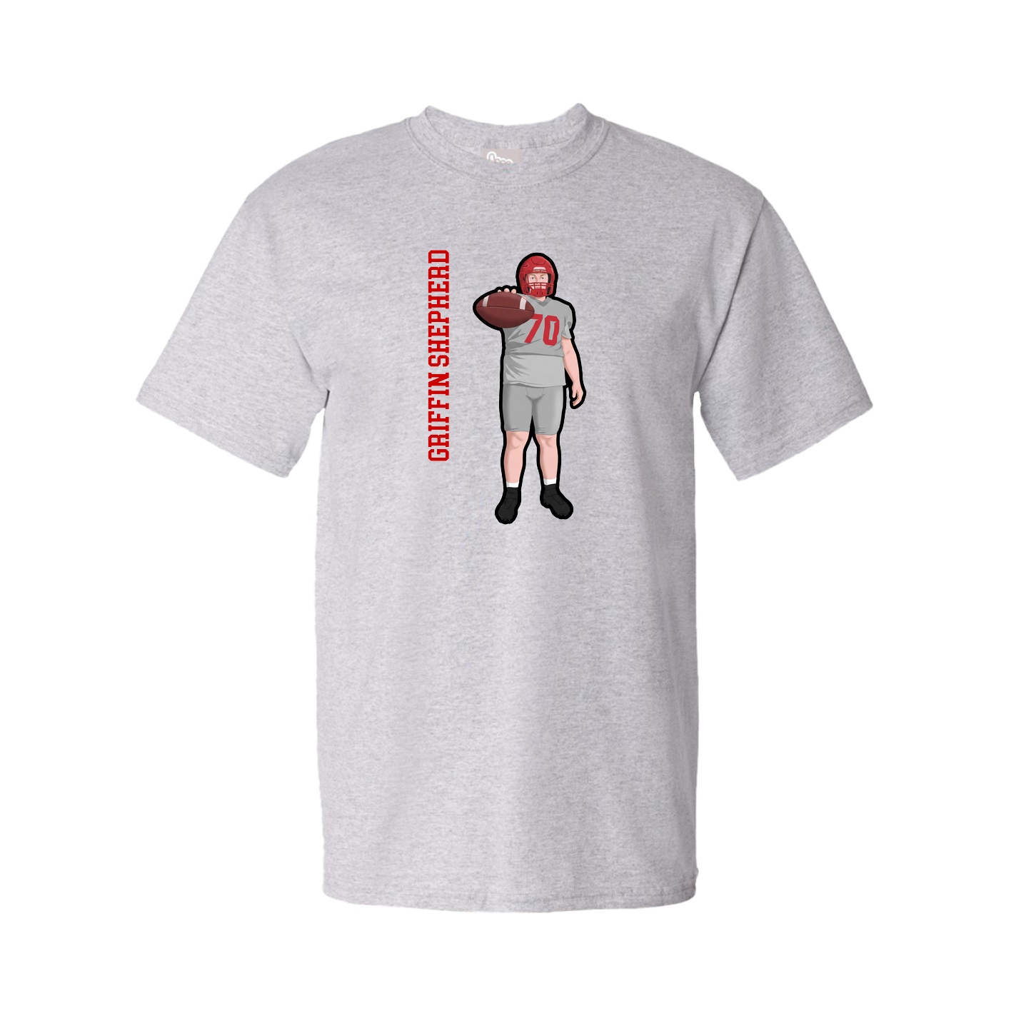 Youth Tee — Name Vertical in Grey