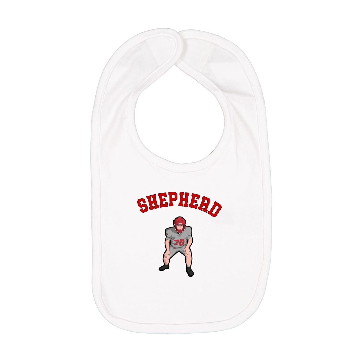 Infant Bib — Shirsey Arch in White