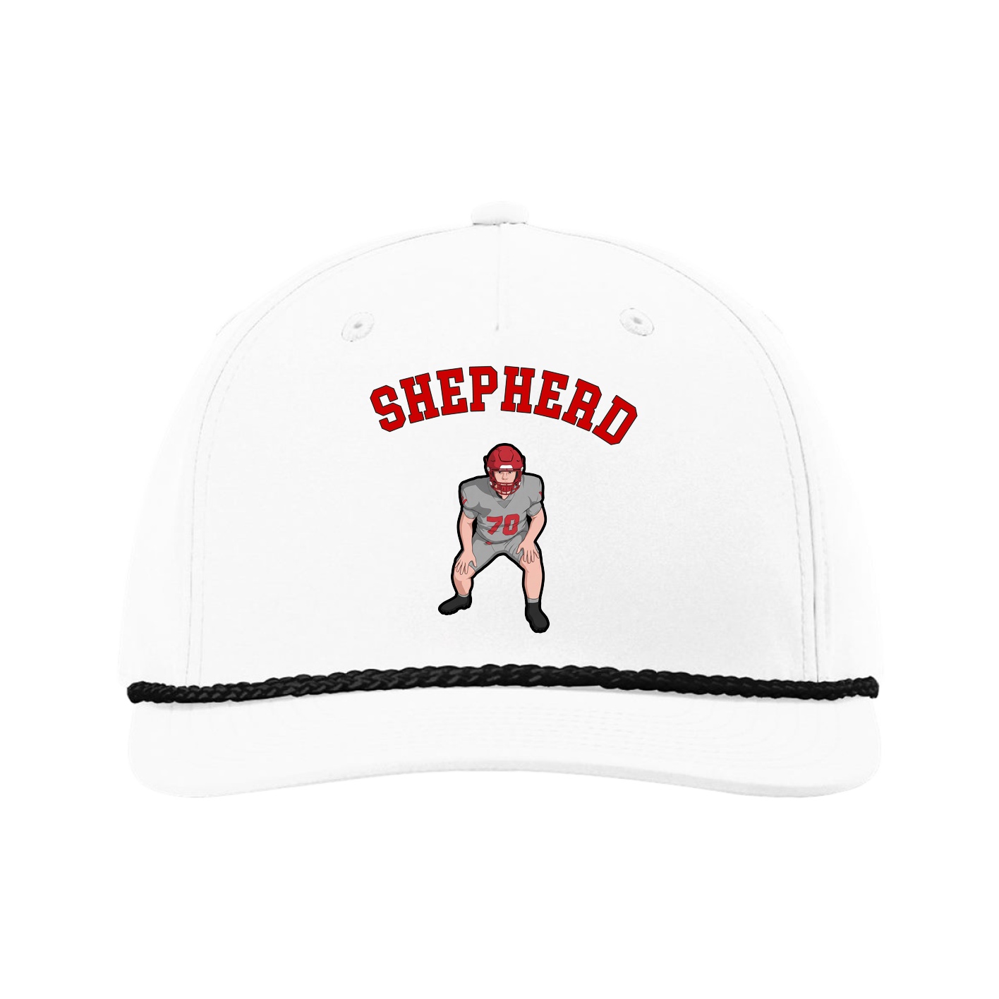 Five-Panel Classic Rope Cap — Shirsey Arch in White