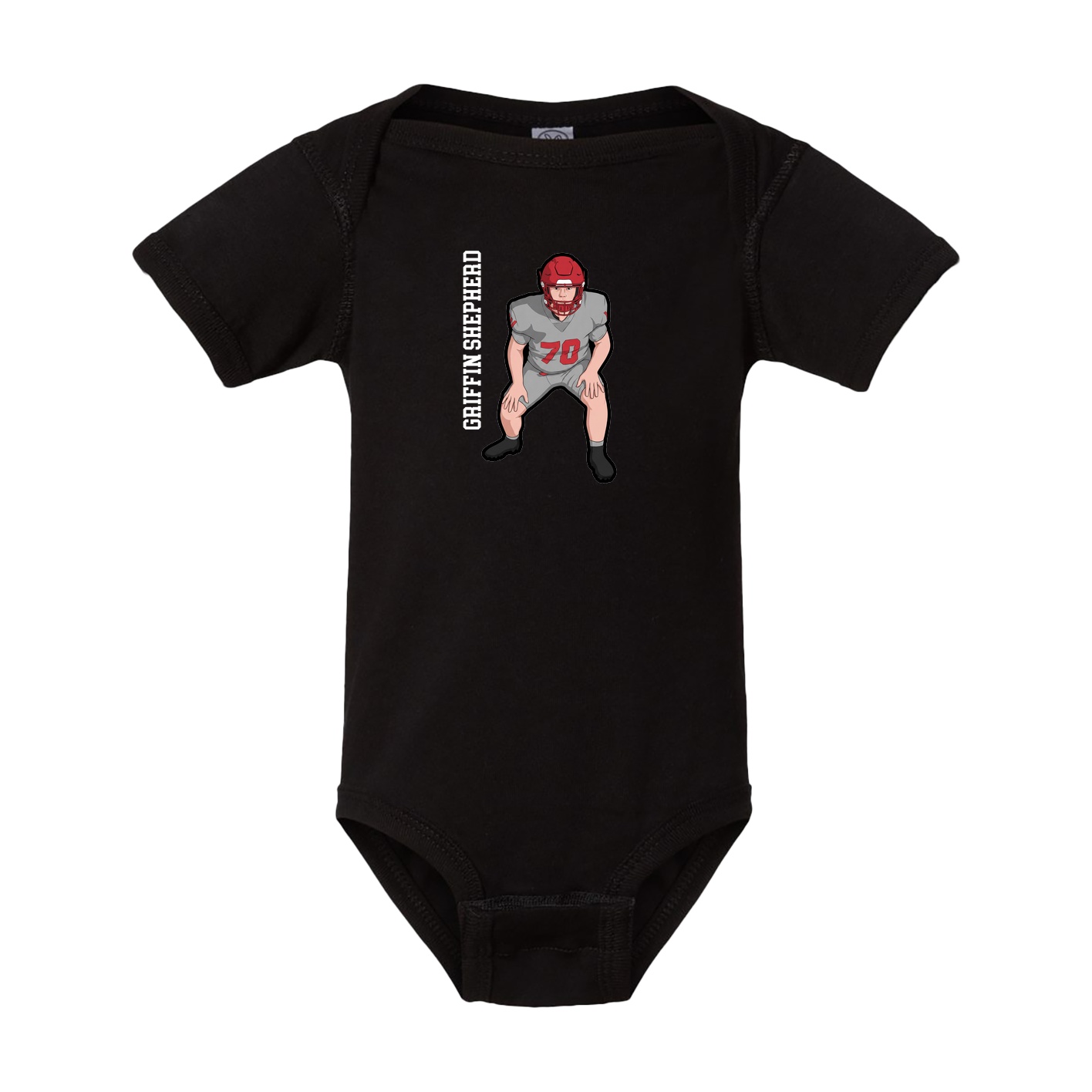 Baby Onesie — Name Vertical in Black