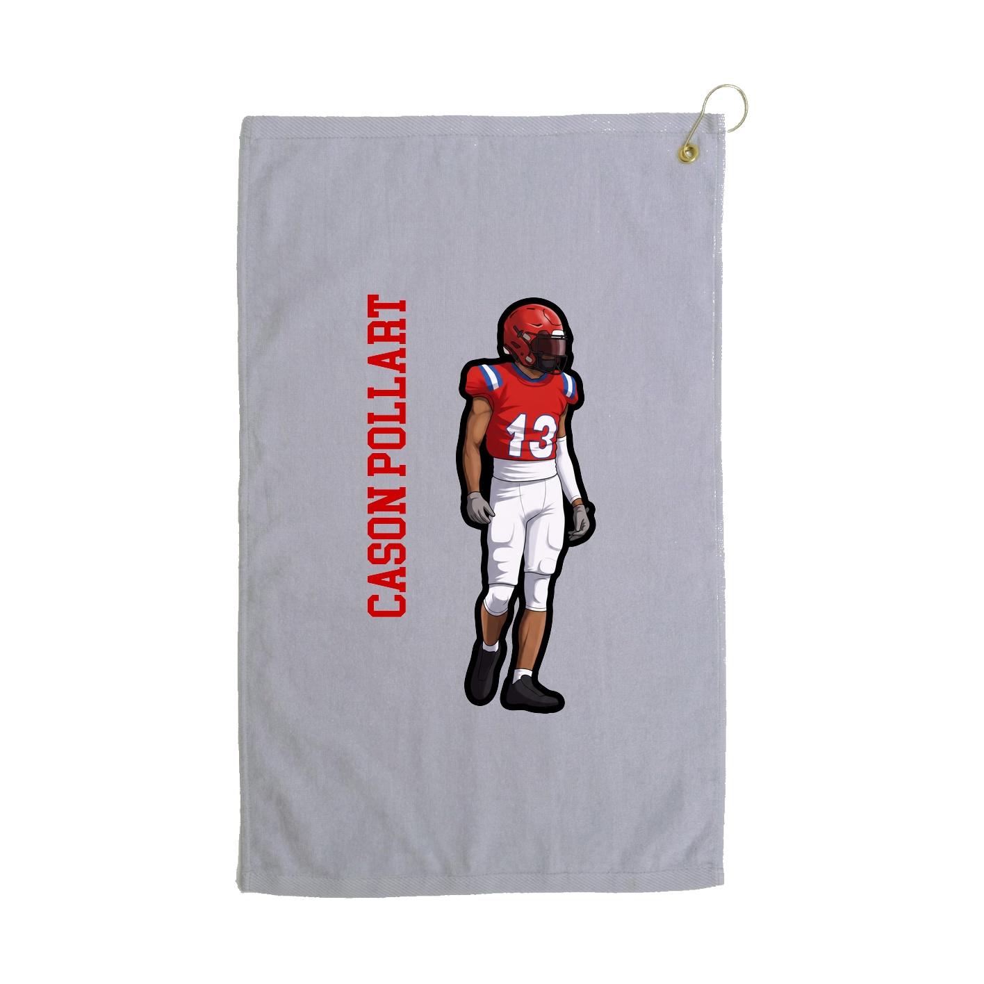 Golf Towel — Name Vertical in Grey
