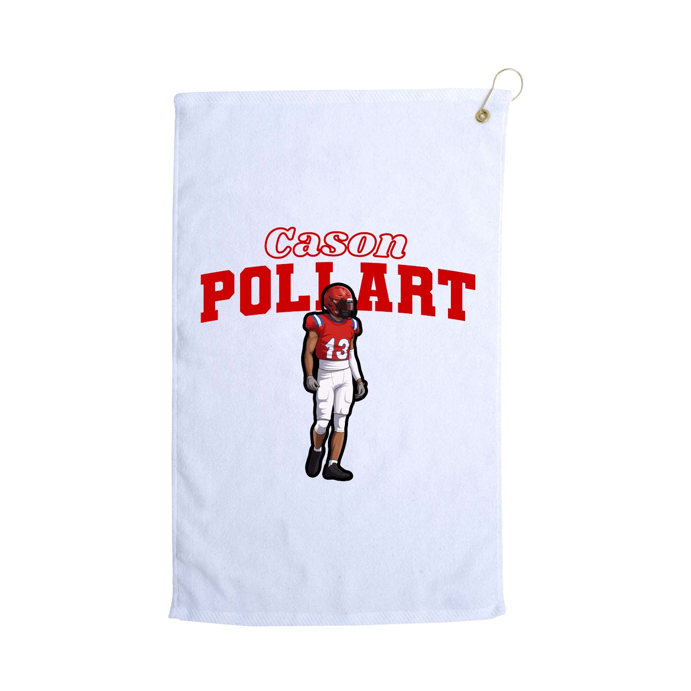 Golf Towel — Name Arch in White