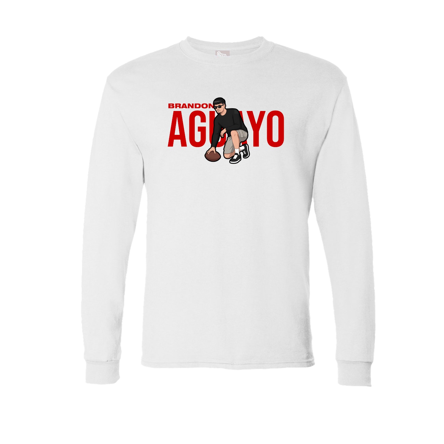 Long Sleeve Tee — Player Name in White