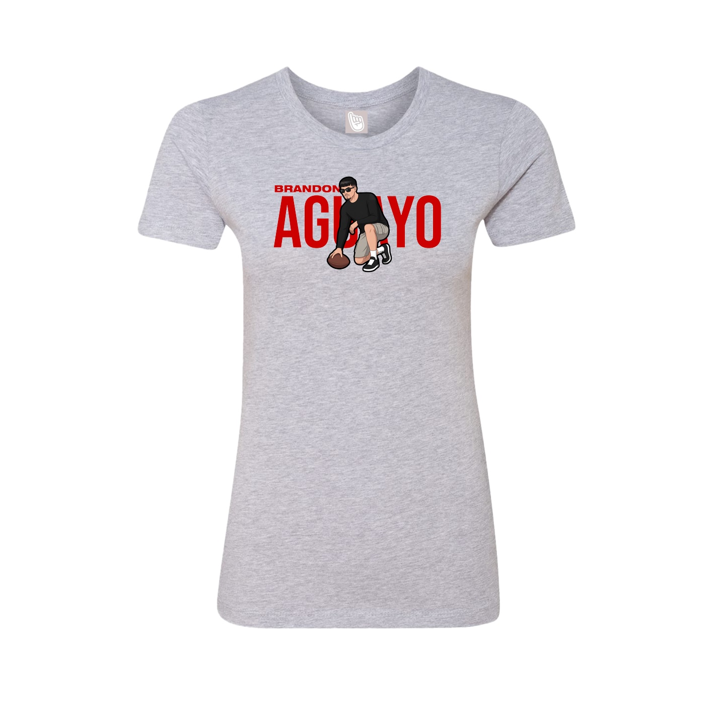 Fitted Women's Tee — Player Name in Grey