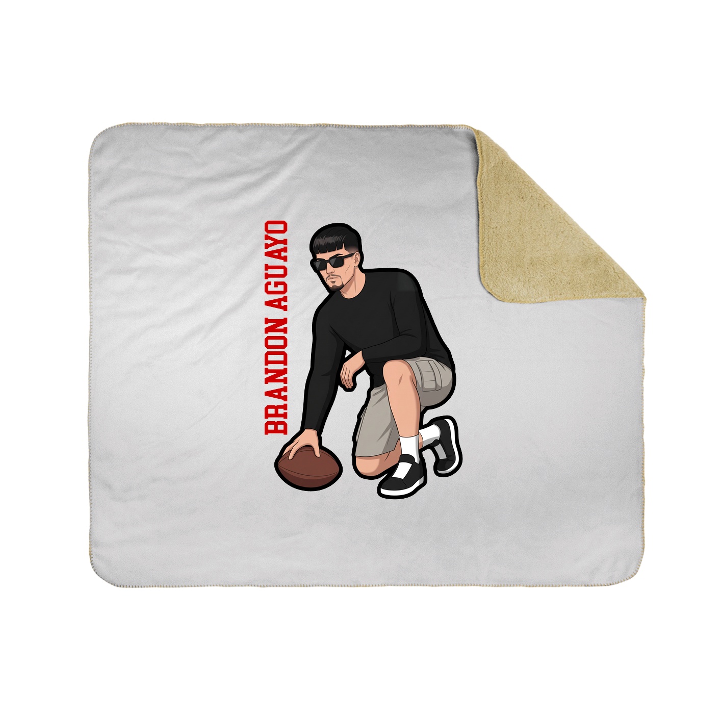 Throw Blanket — Name Vertical in White