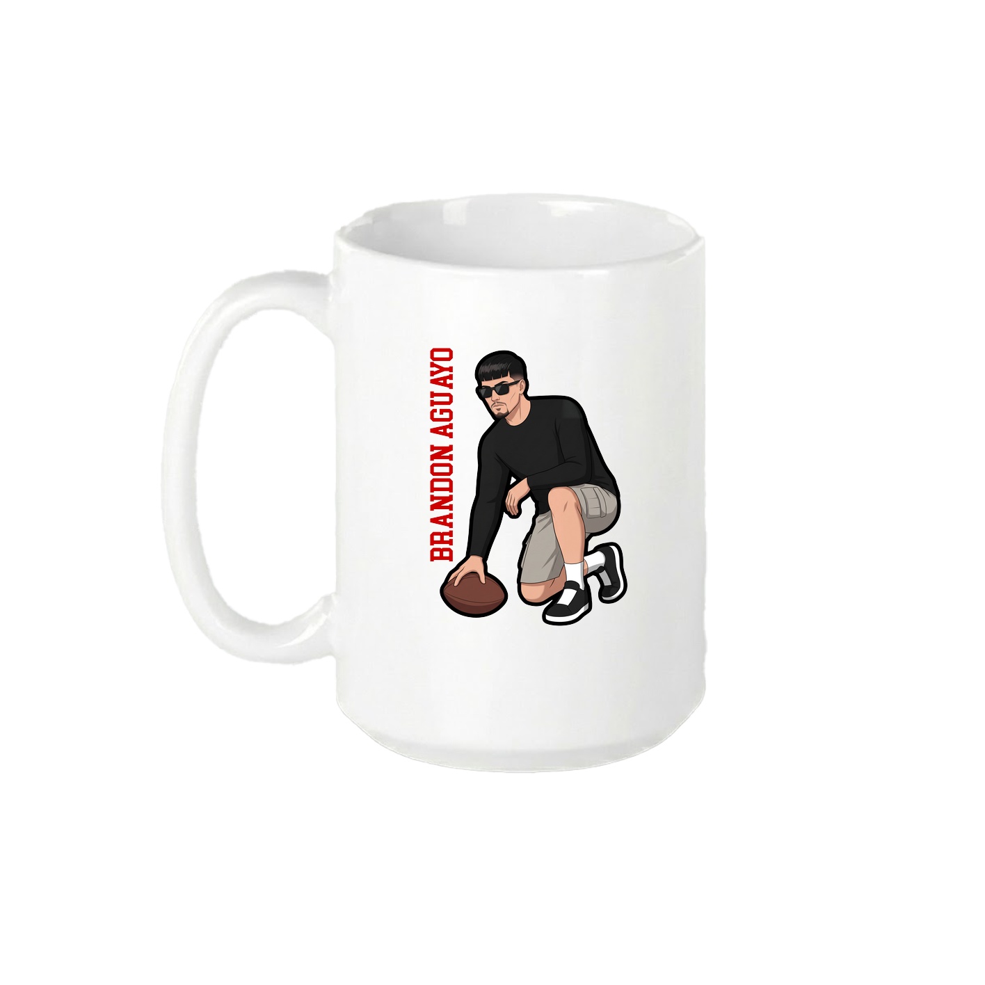15oz Coffee Mug — Name Vertical in White