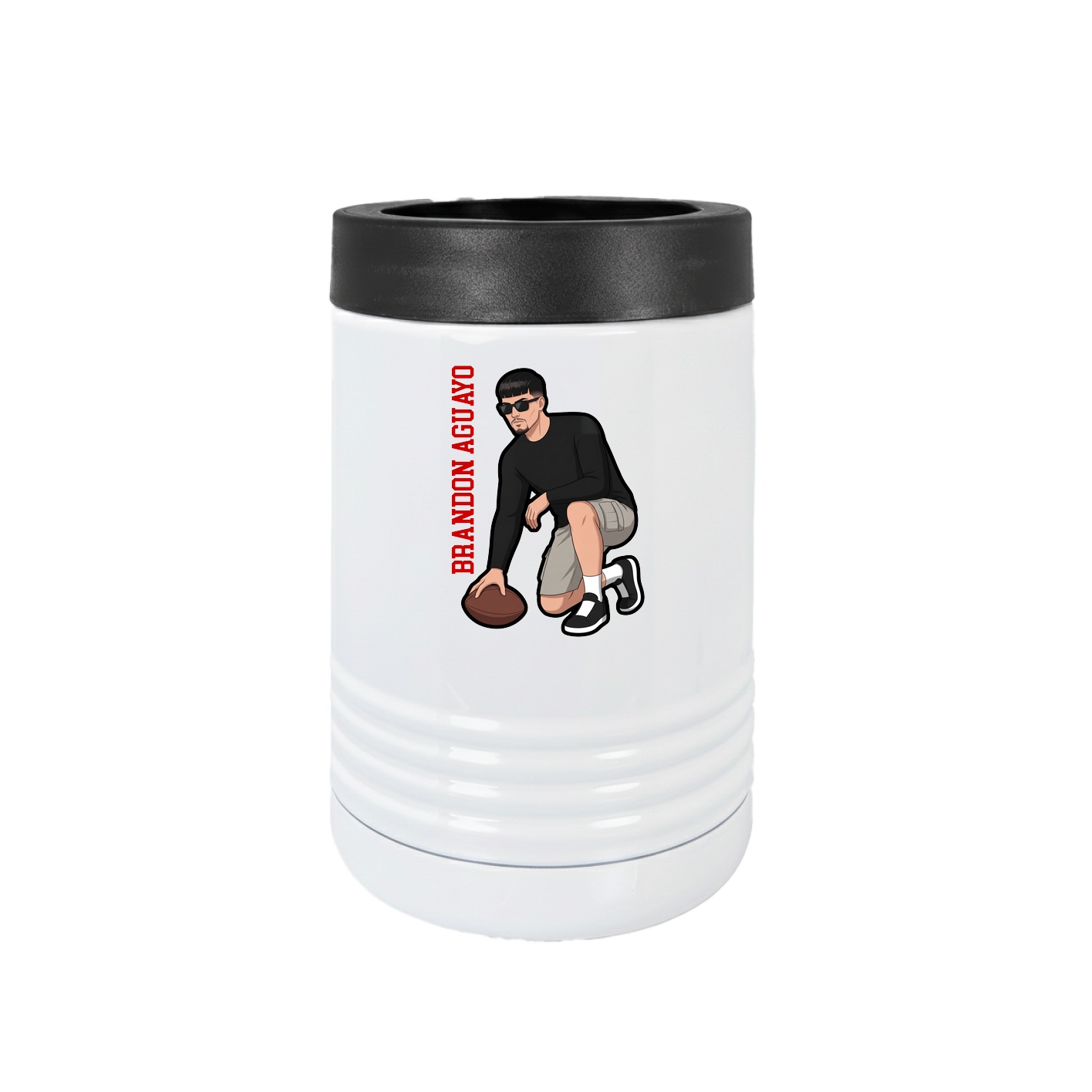 Beverage Holder — Name Vertical in White