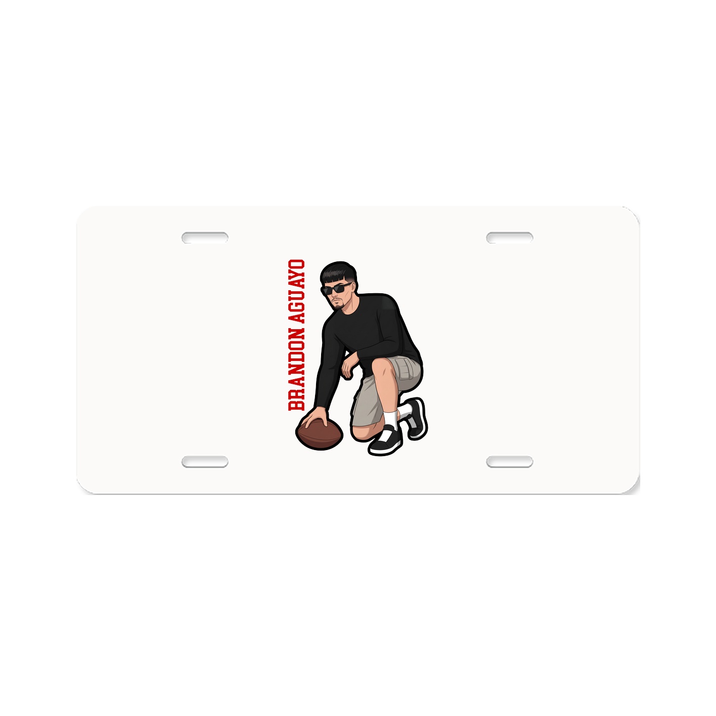License Plate — Name Vertical in Classic
