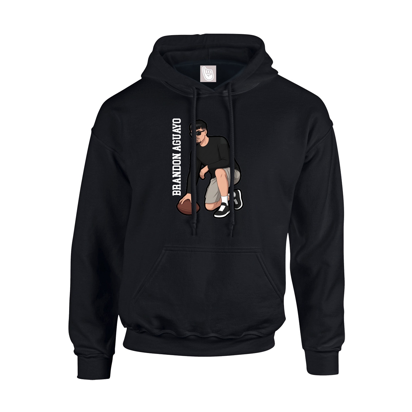 Youth Hoodie — Name Vertical in Black
