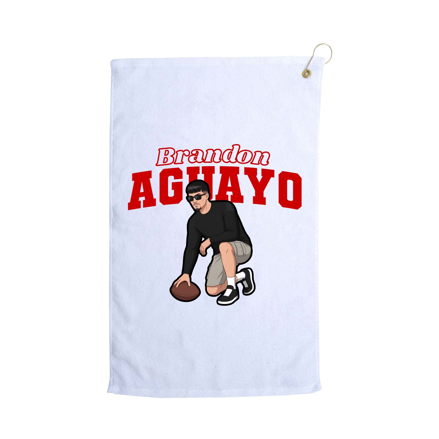 Golf Towel — Name Arch in White