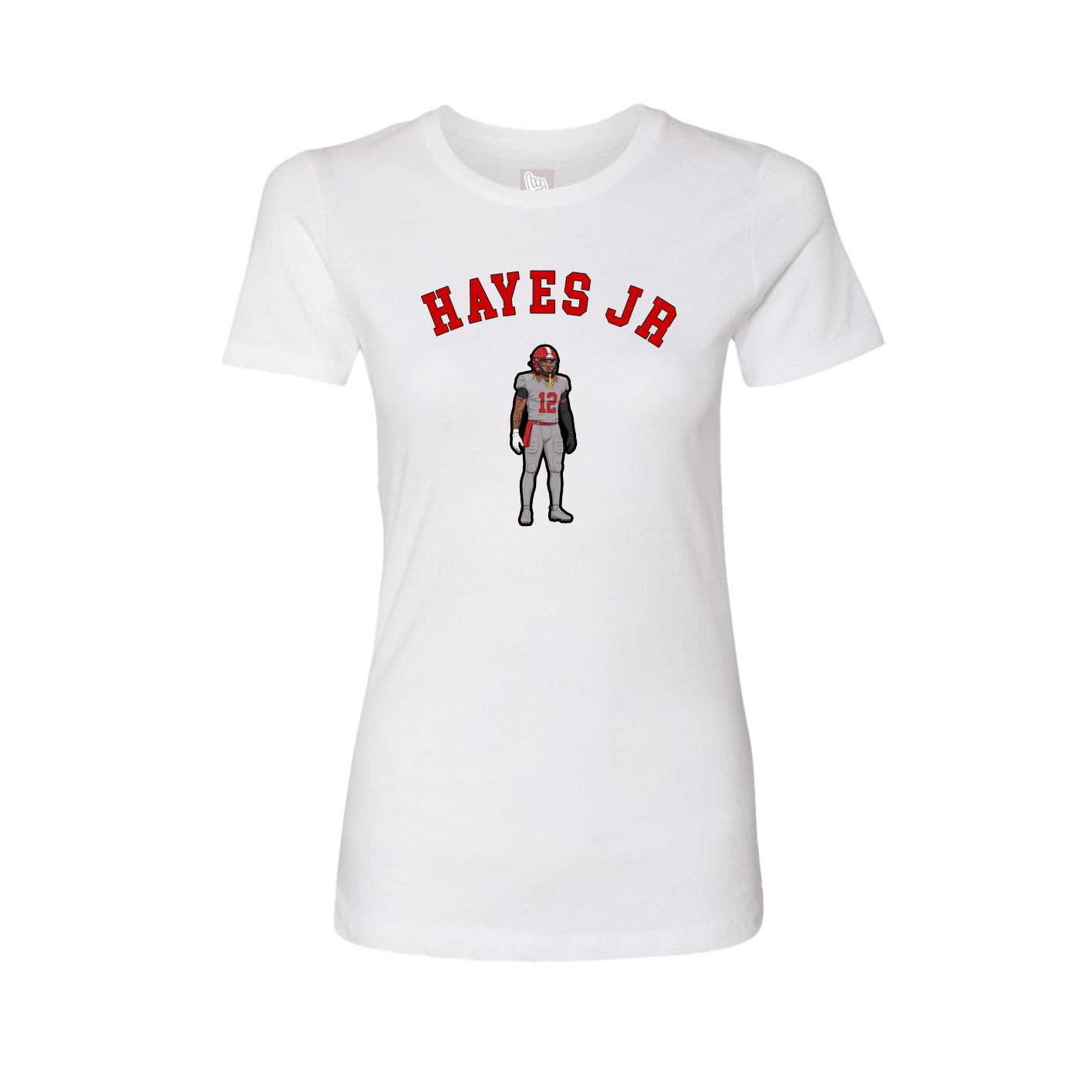 Fitted Women's Tee — Shirsey Arch in White