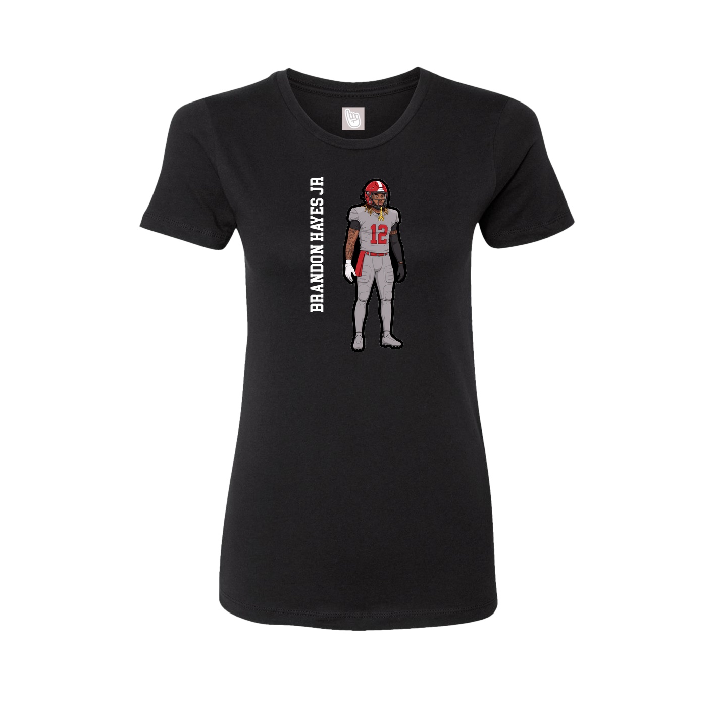 Fitted Women's Tee — Name Vertical in Black