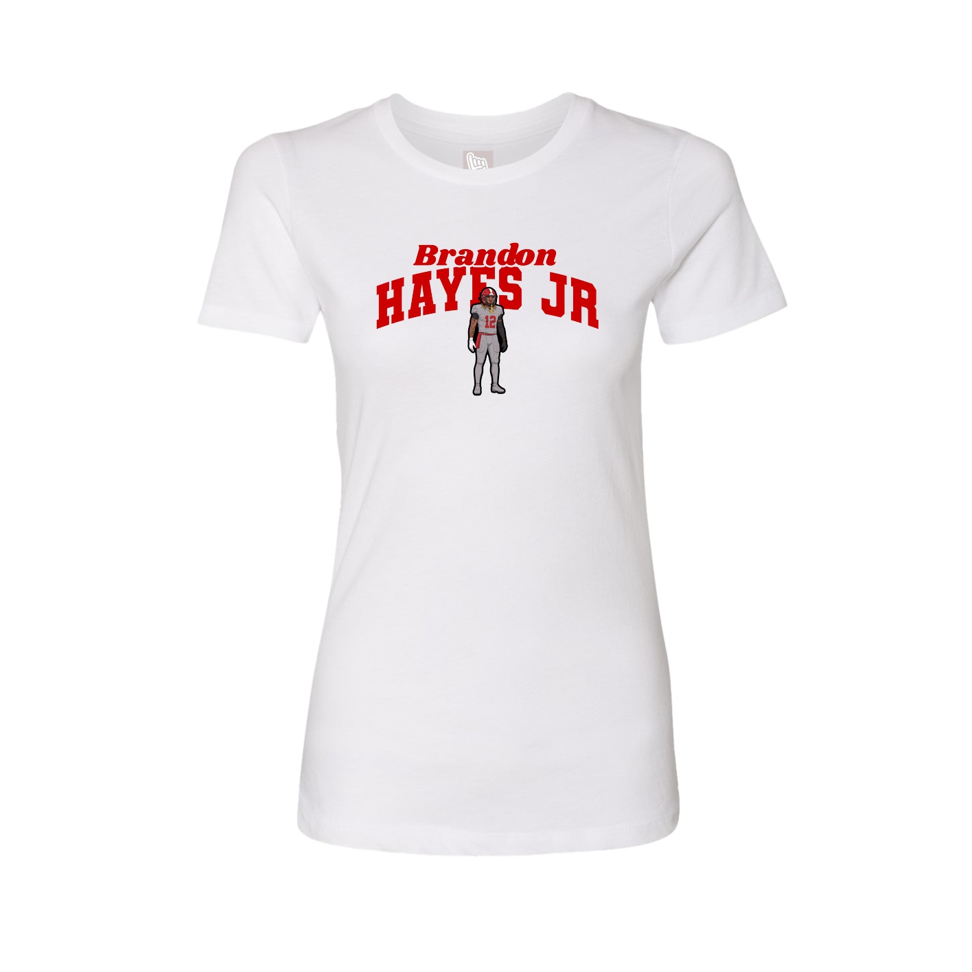Fitted Women's Tee — Signature Arch in White