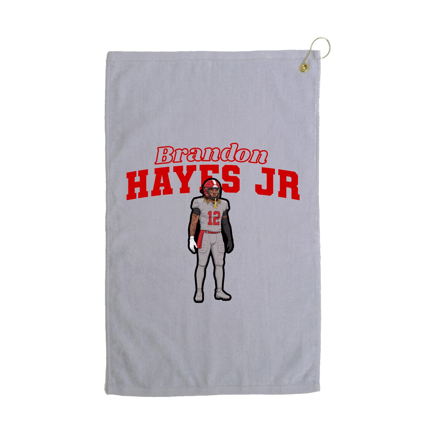 Golf Towel — Name Arch in Grey