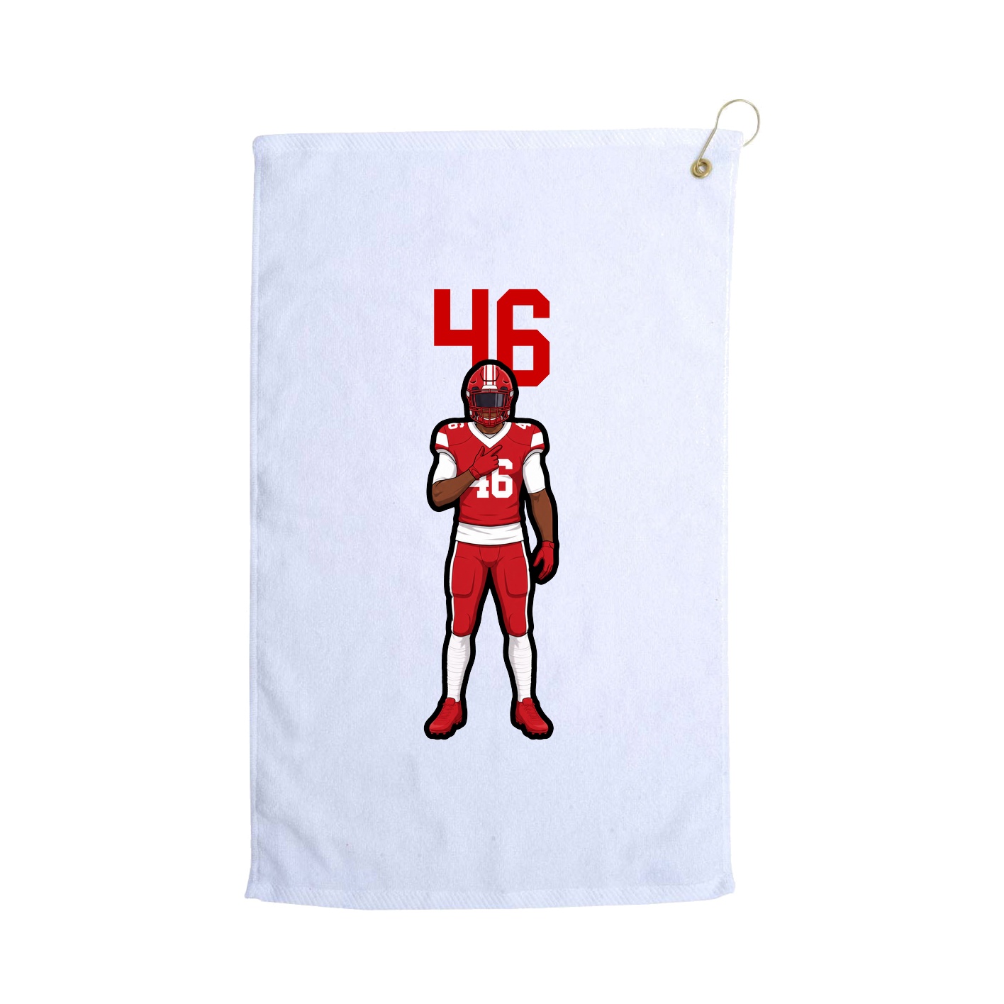Golf Towel — Number Top in White