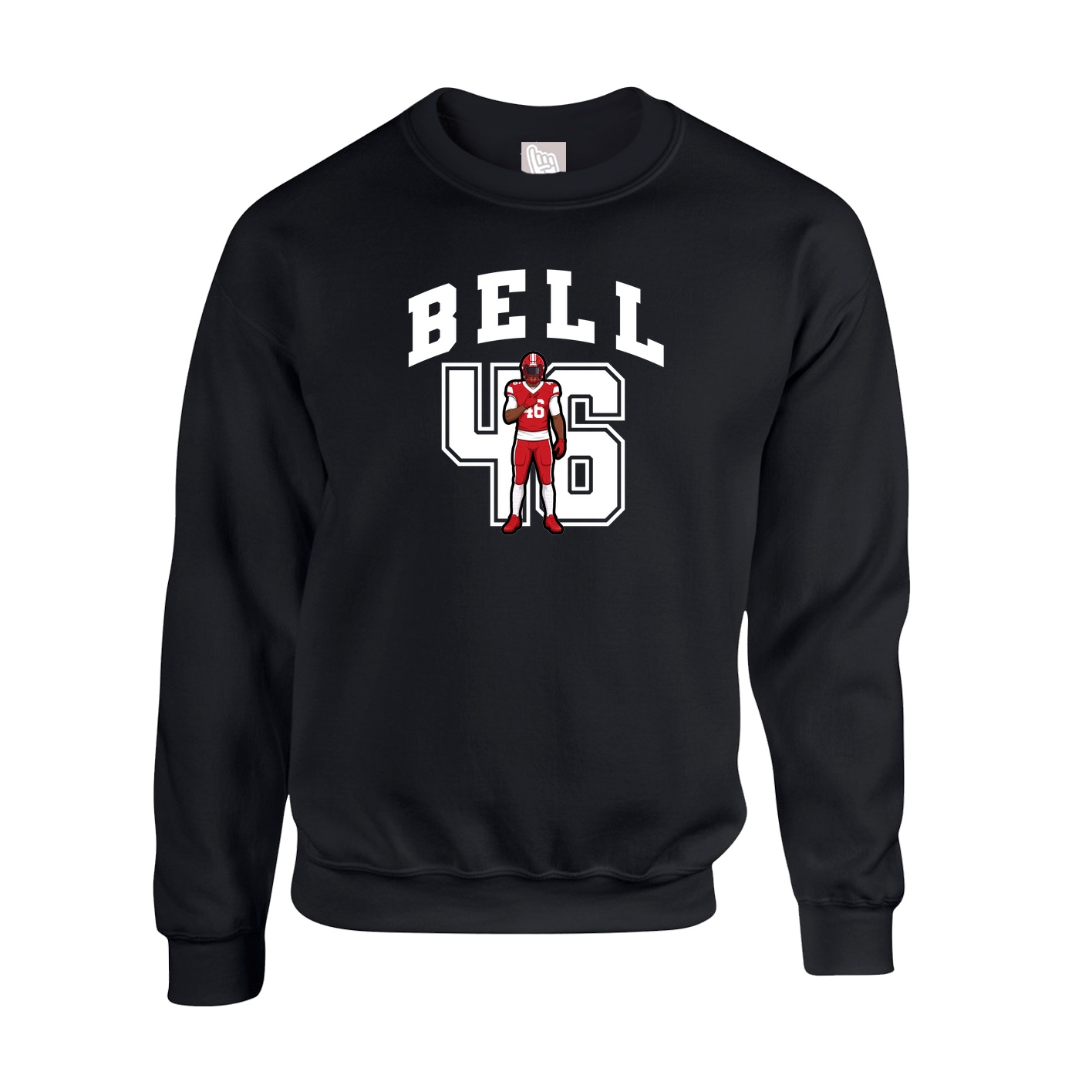 Fleece Crew — Number in Black