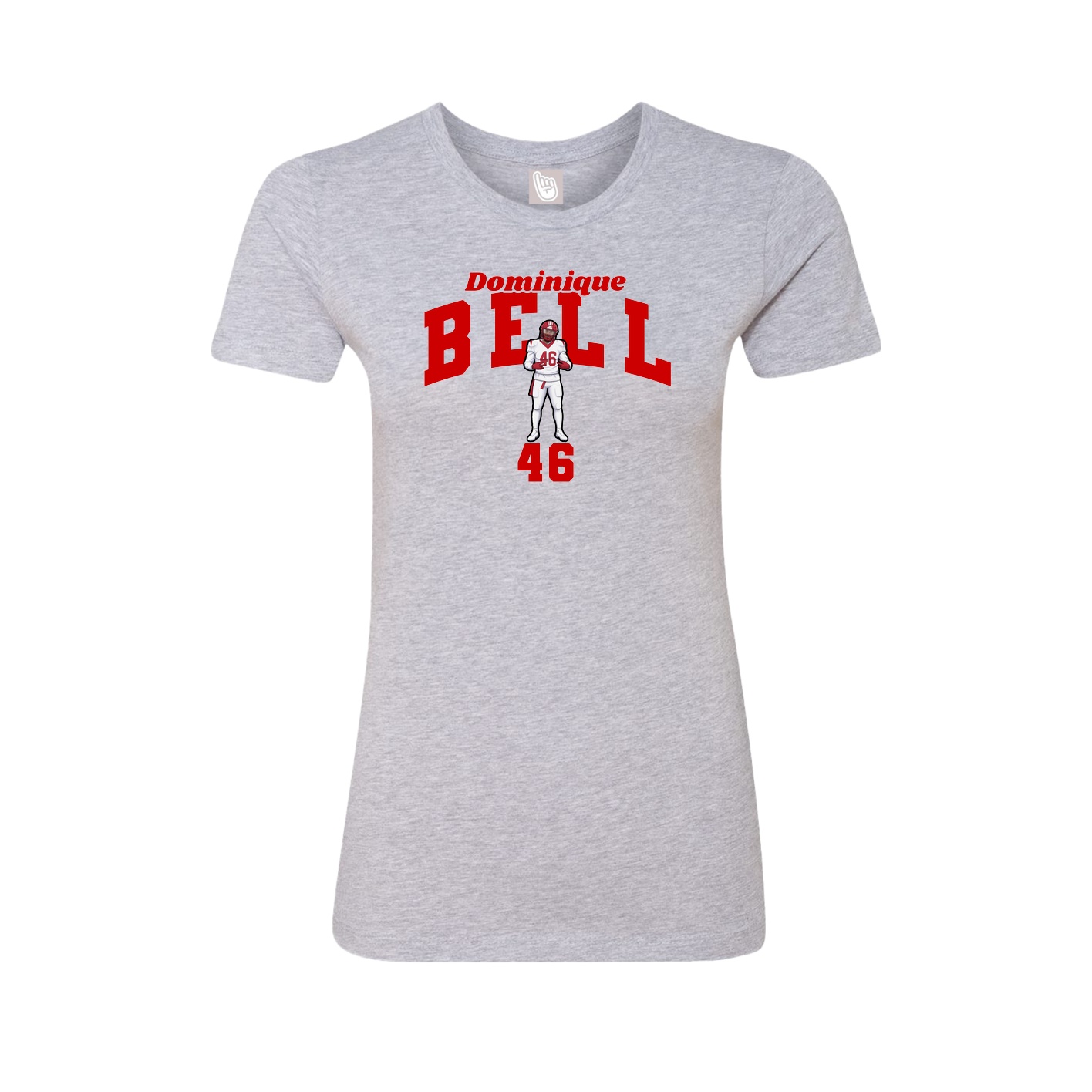 Fitted Women's Tee — Signature Arch in Grey