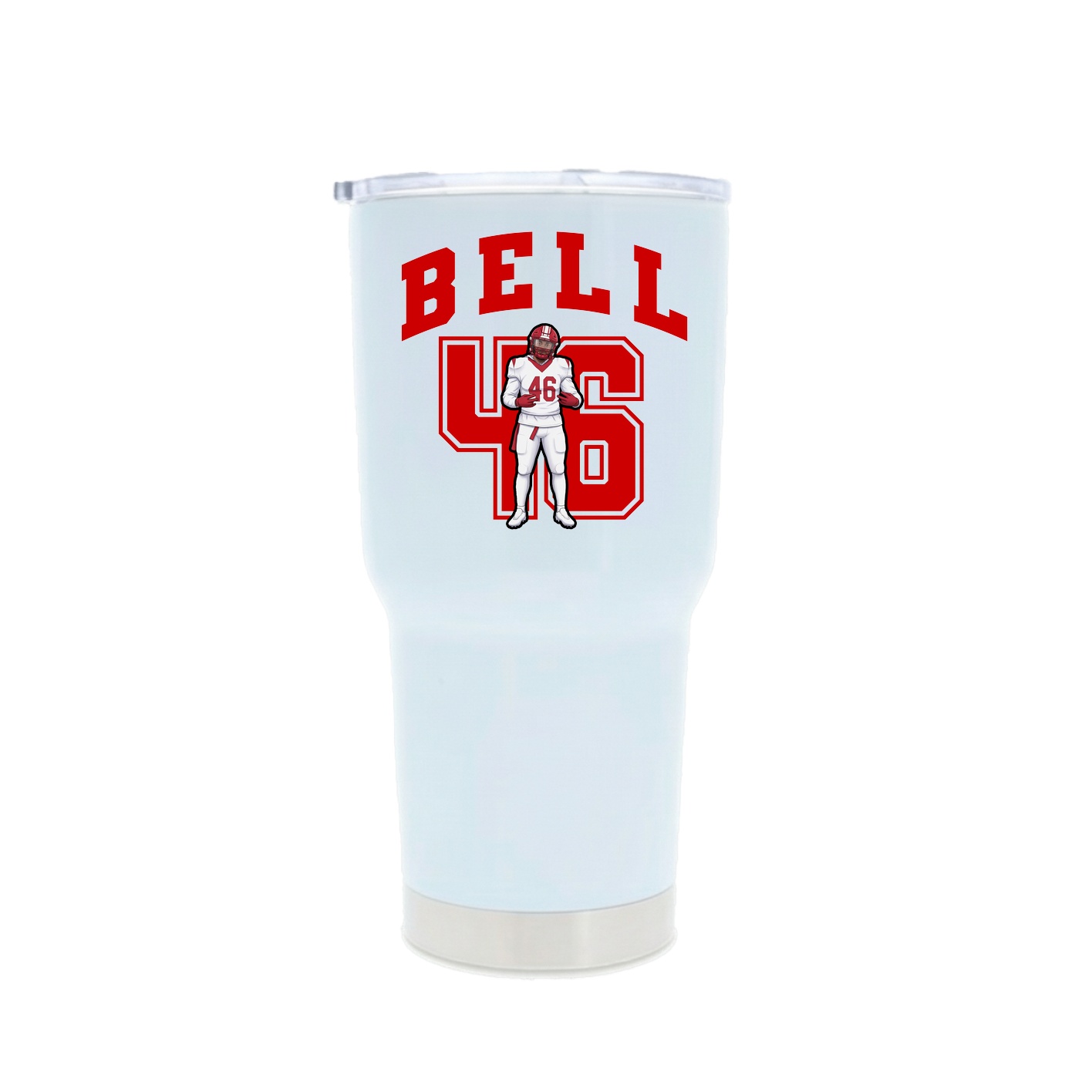 30oz Stainless Steel Tumbler — Number in White