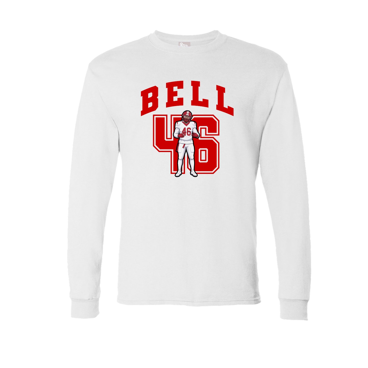 Long Sleeve Tee — Number in White