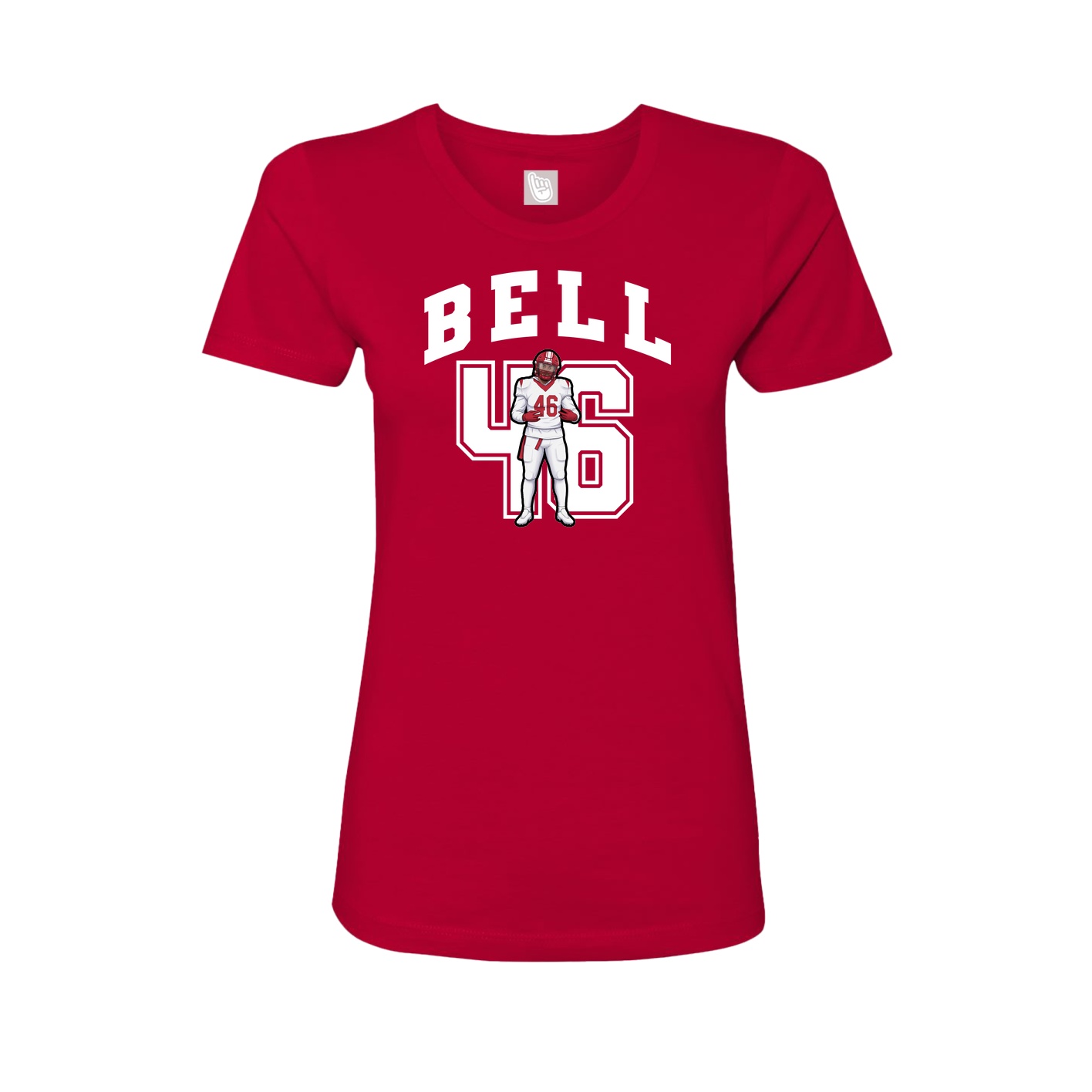 Fitted Women's Tee — Number in Red