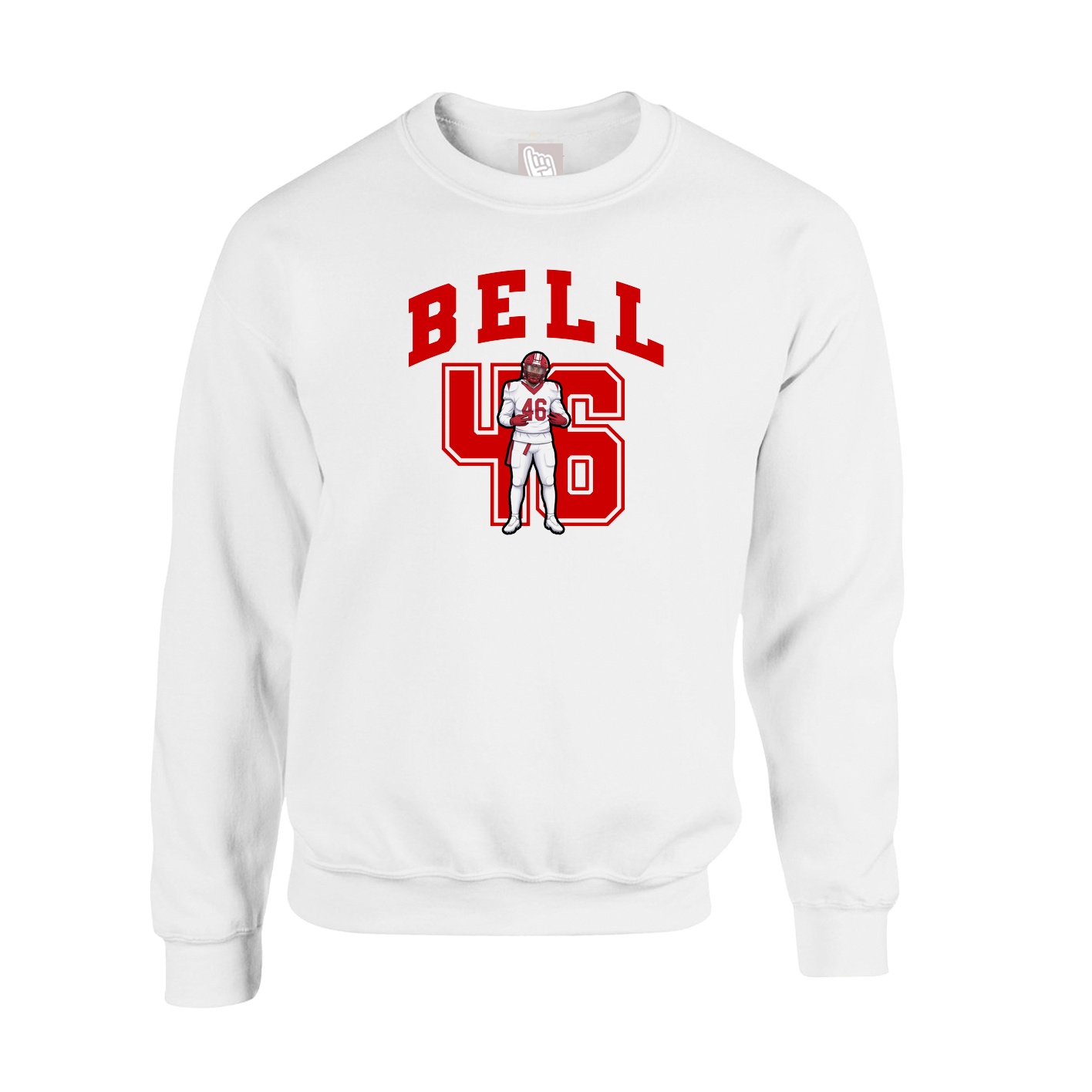 Fleece Crew — Number in White