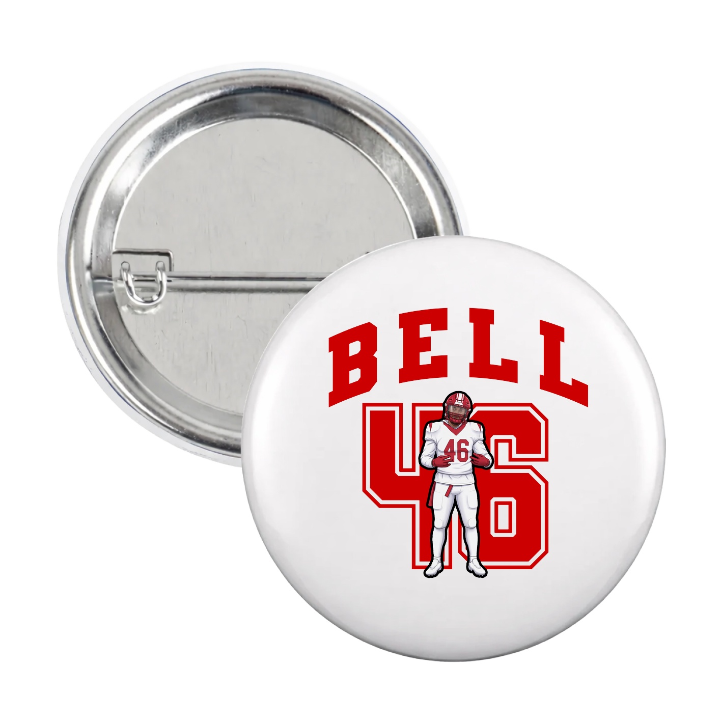 Game Day Button — Number in White