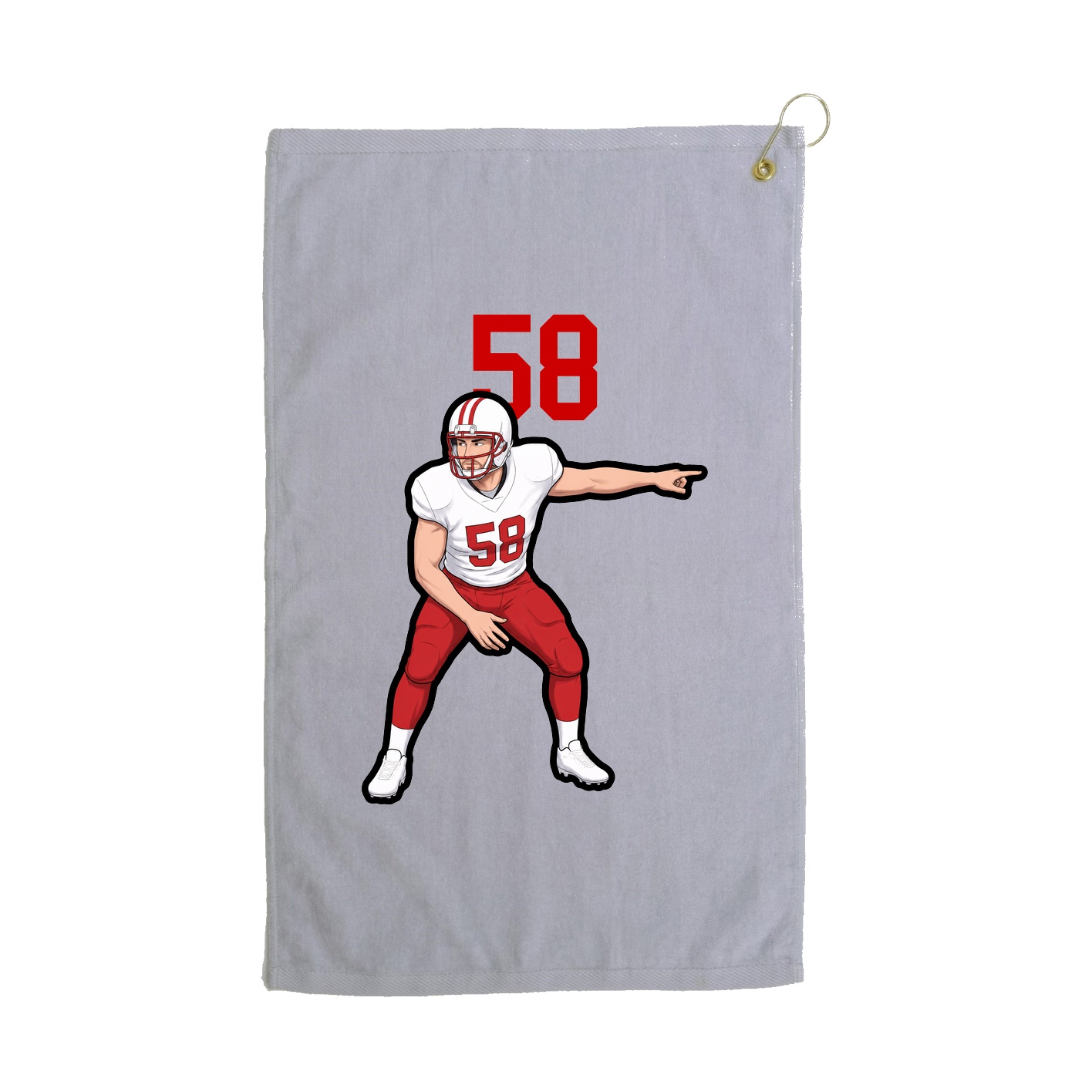 Golf Towel — Number Top in Grey