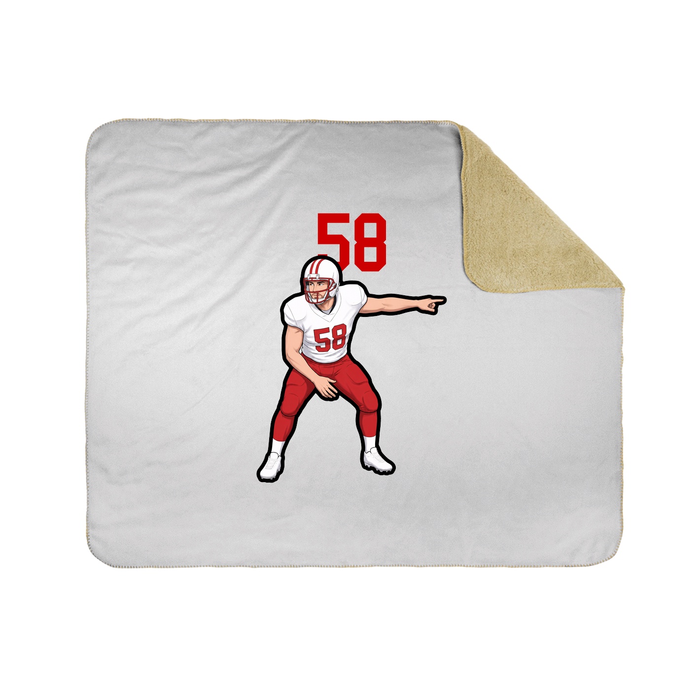 Throw Blanket — Number Top in White