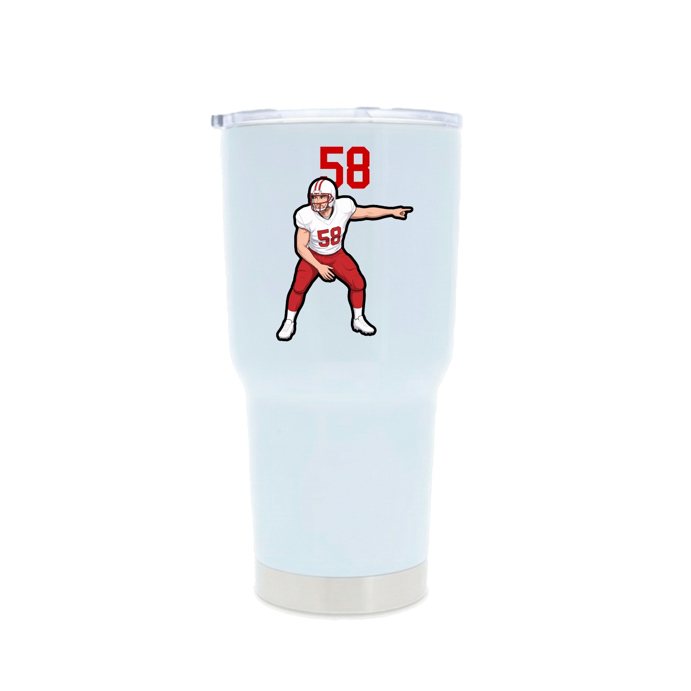 30oz Stainless Steel Tumbler — Number Top in White