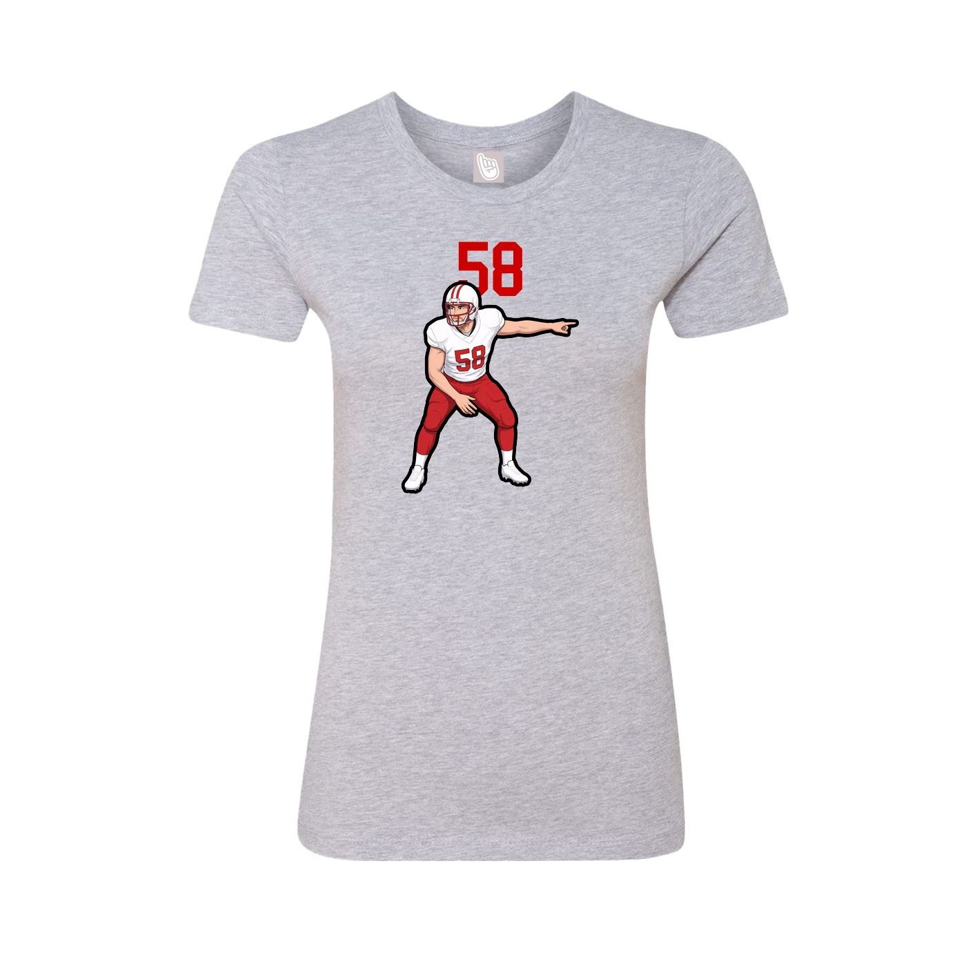 Fitted Women's Tee — Number Top in Grey