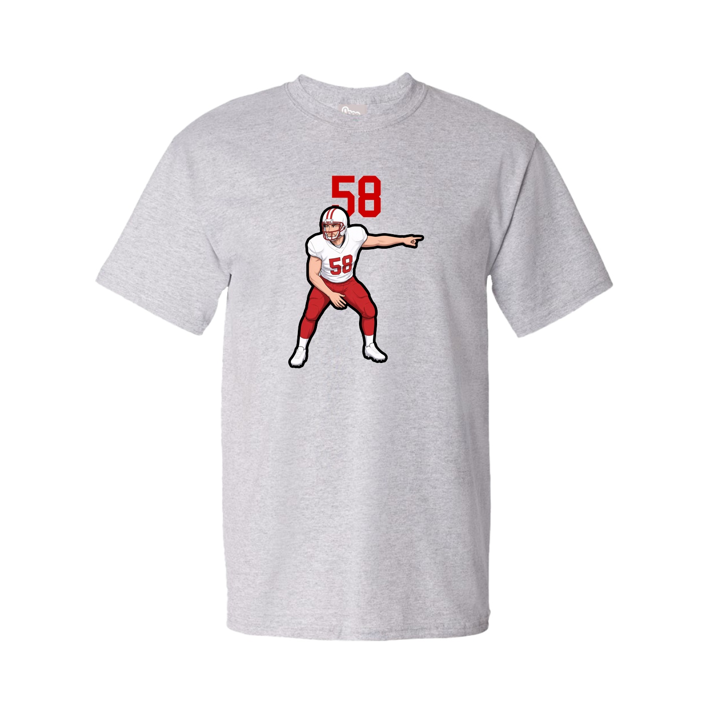Youth Tee — Number Top in Grey