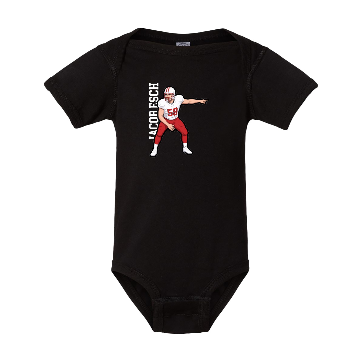 Baby Onesie — Name Vertical in Black
