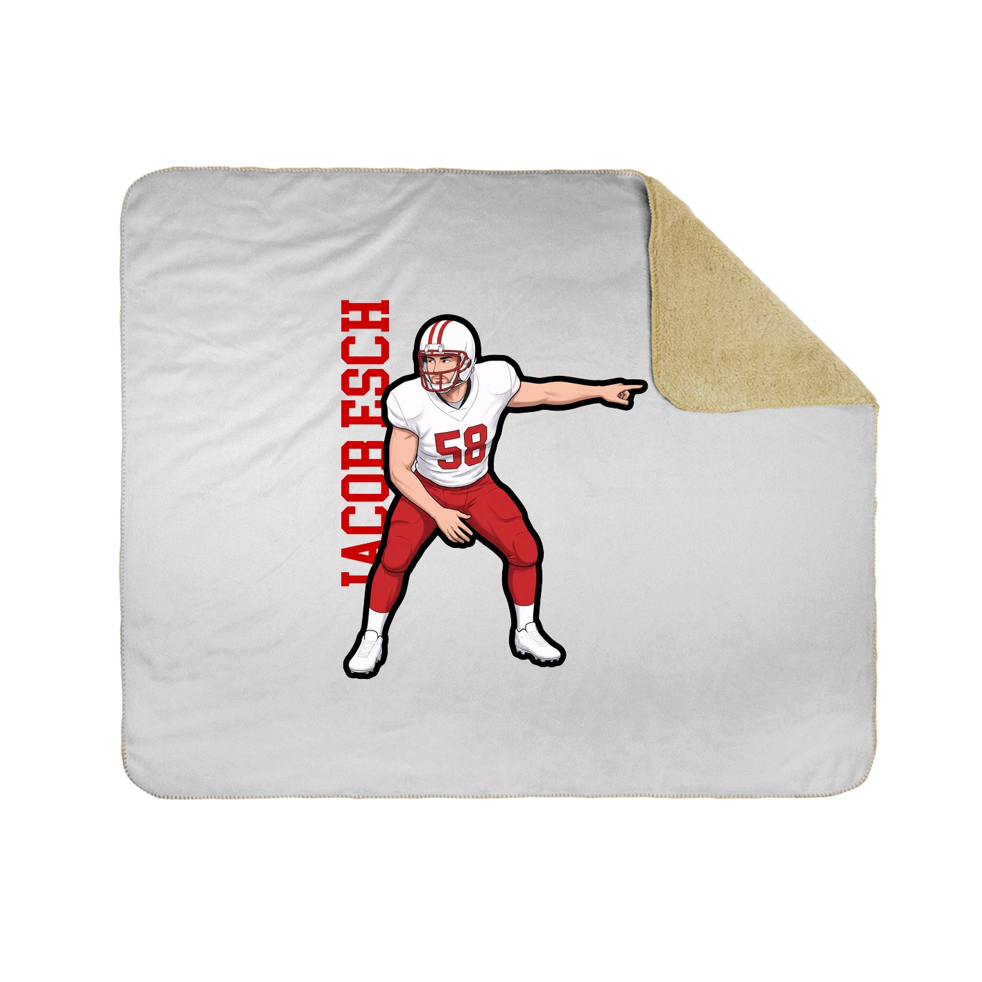 Throw Blanket — Name Vertical in White